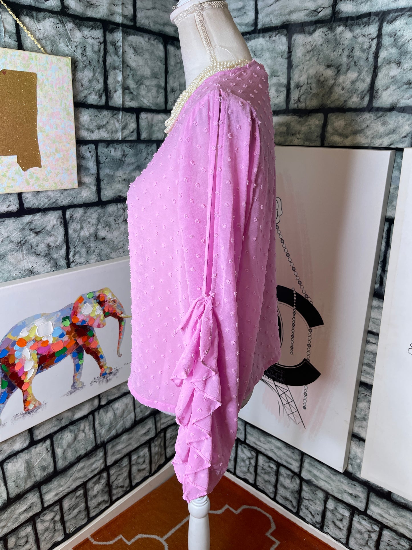 A New Day Pink Blouse Women sz Medium