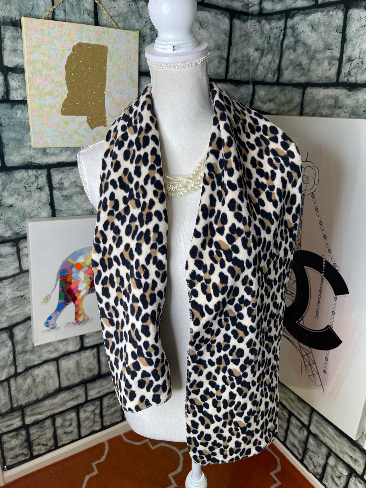 Brown animal print scarf