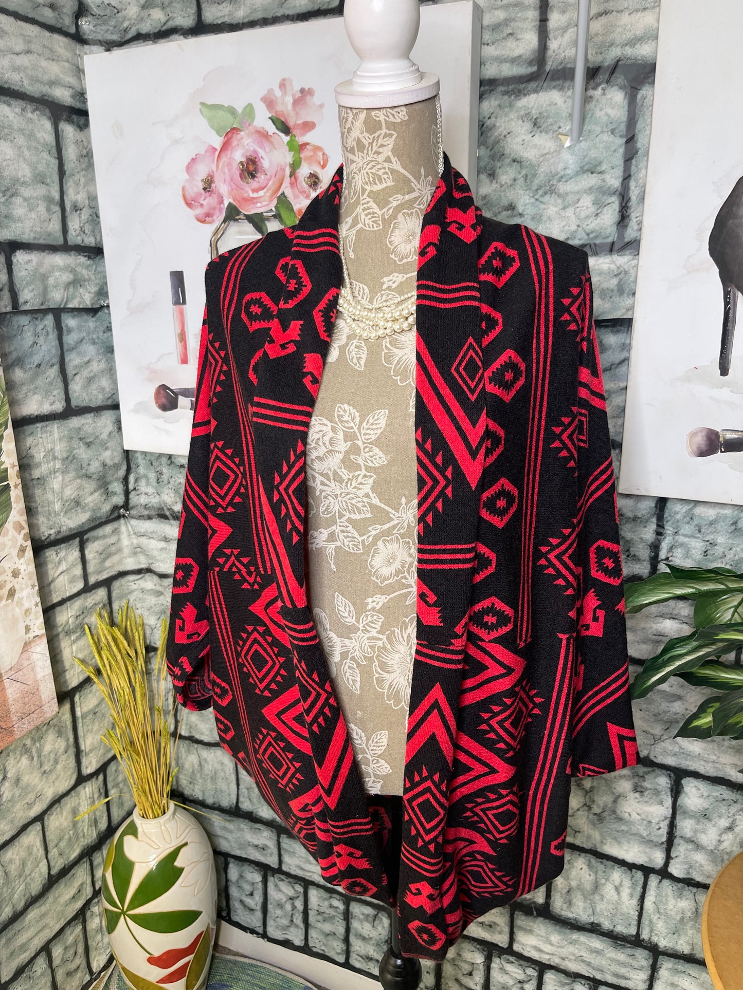 Brise & Blue Red black Cover Women sz Medium