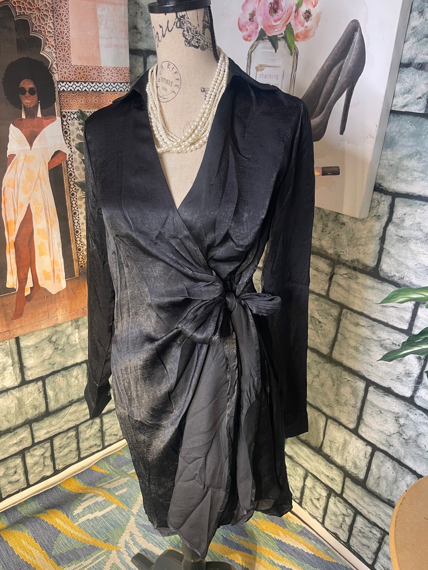 NEW Andree Black Dress Women sz Medium