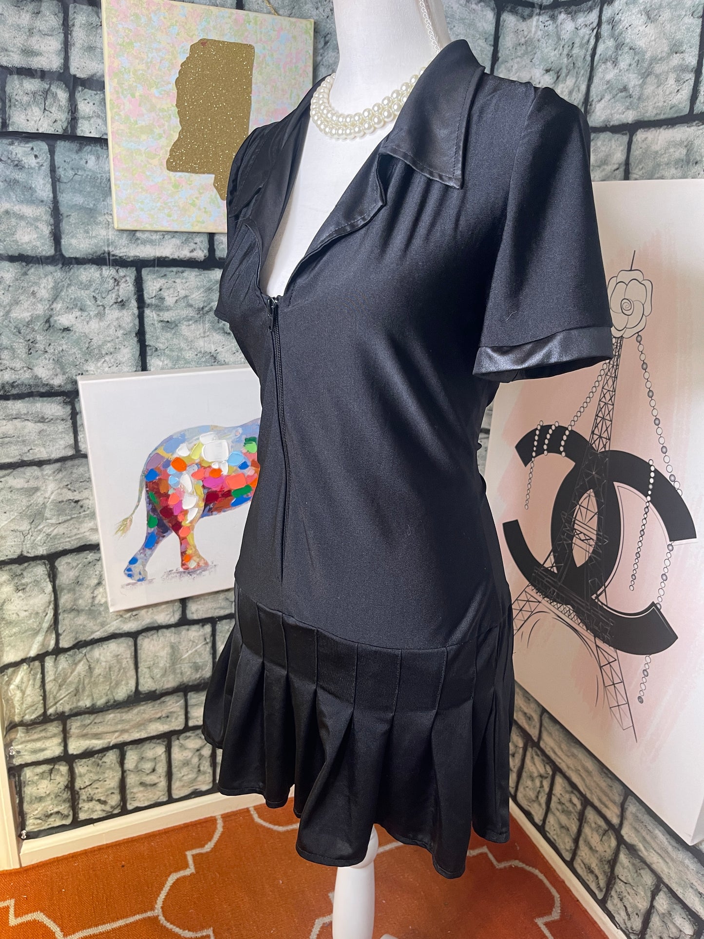 Be Wicked Black Blouse Dress Women sz Large / XL