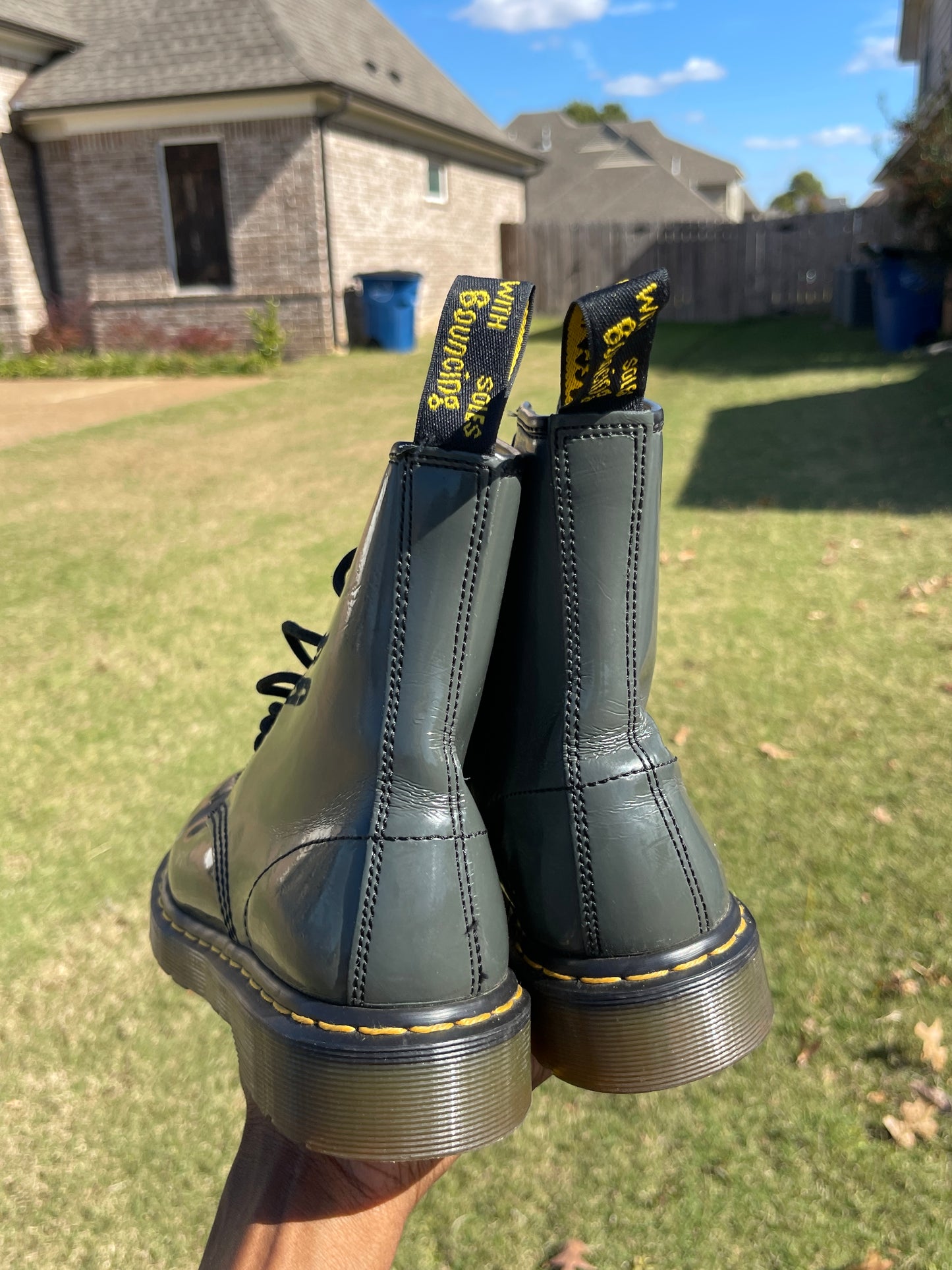Dr. Martens Gray Boots Women sz 8