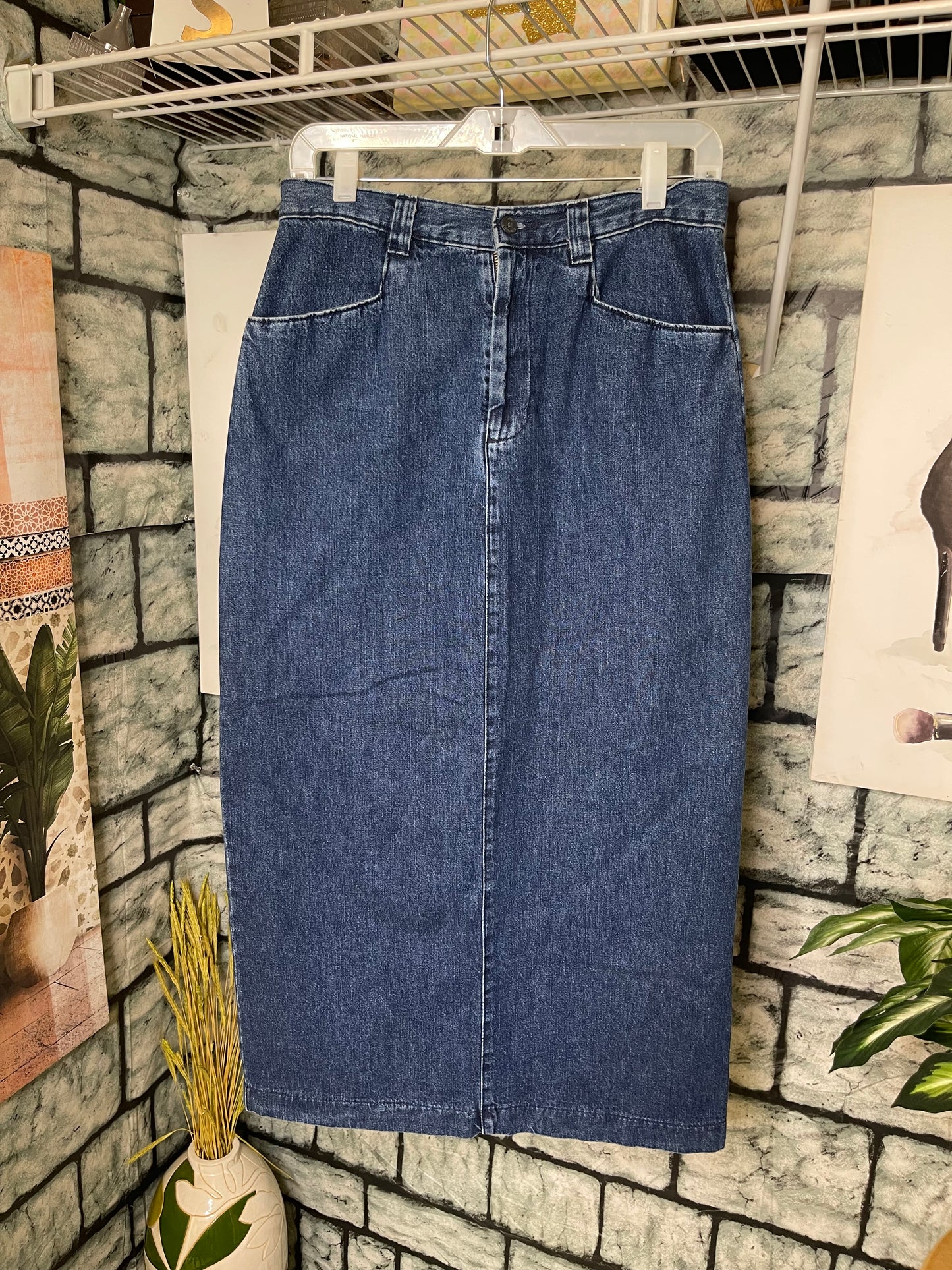 Lee Blue Denim Skirt Women sz 10