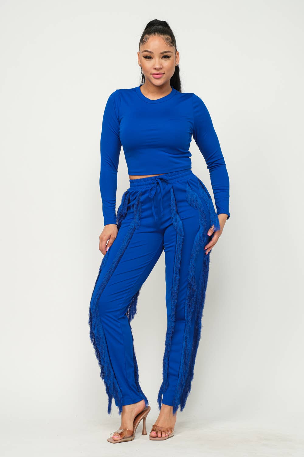 NEW PINK Fringes Pants Set : (S-M-L)