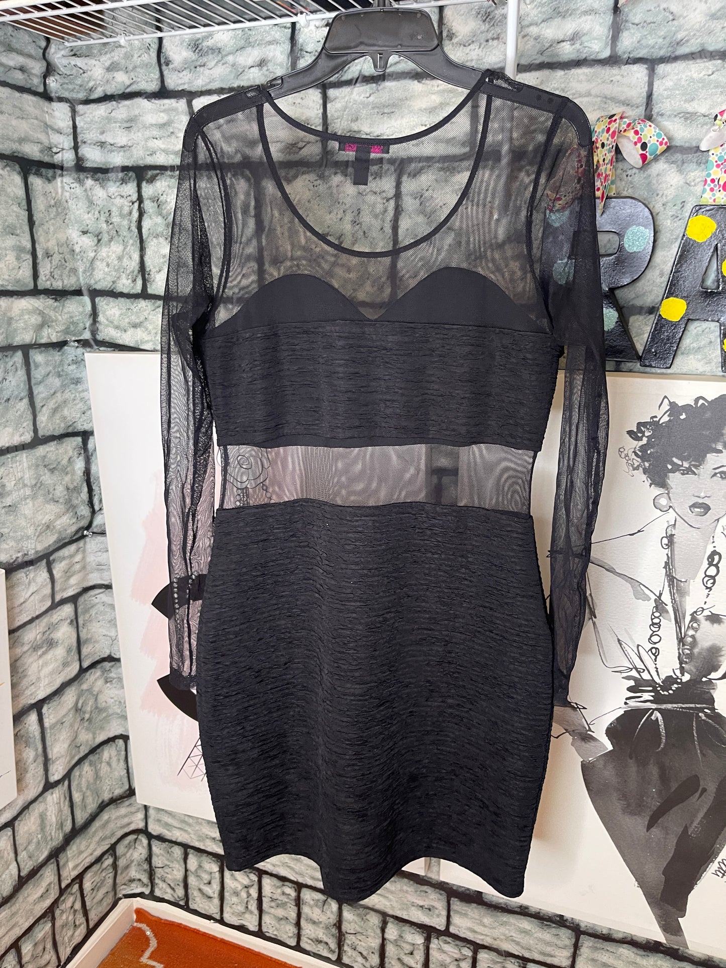 Material Girl Black Dress Women sz XL