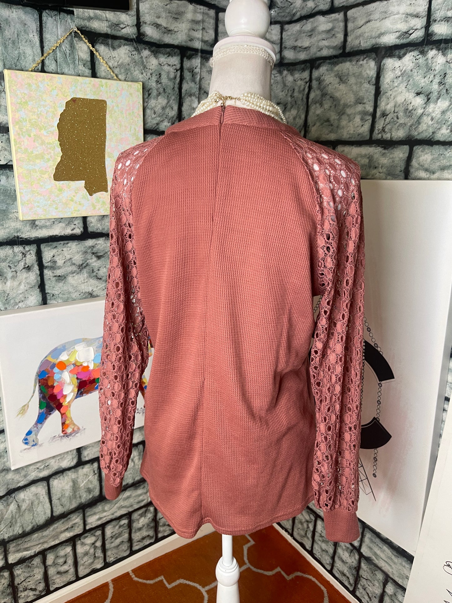 Miholl Pink Blouse Women sz Large