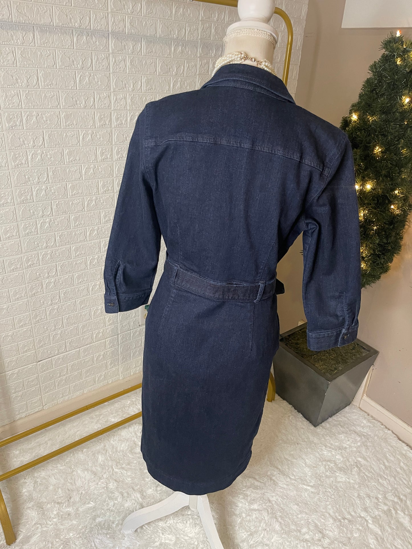 Ann Taylor Blue Denim Dress Women sz 10