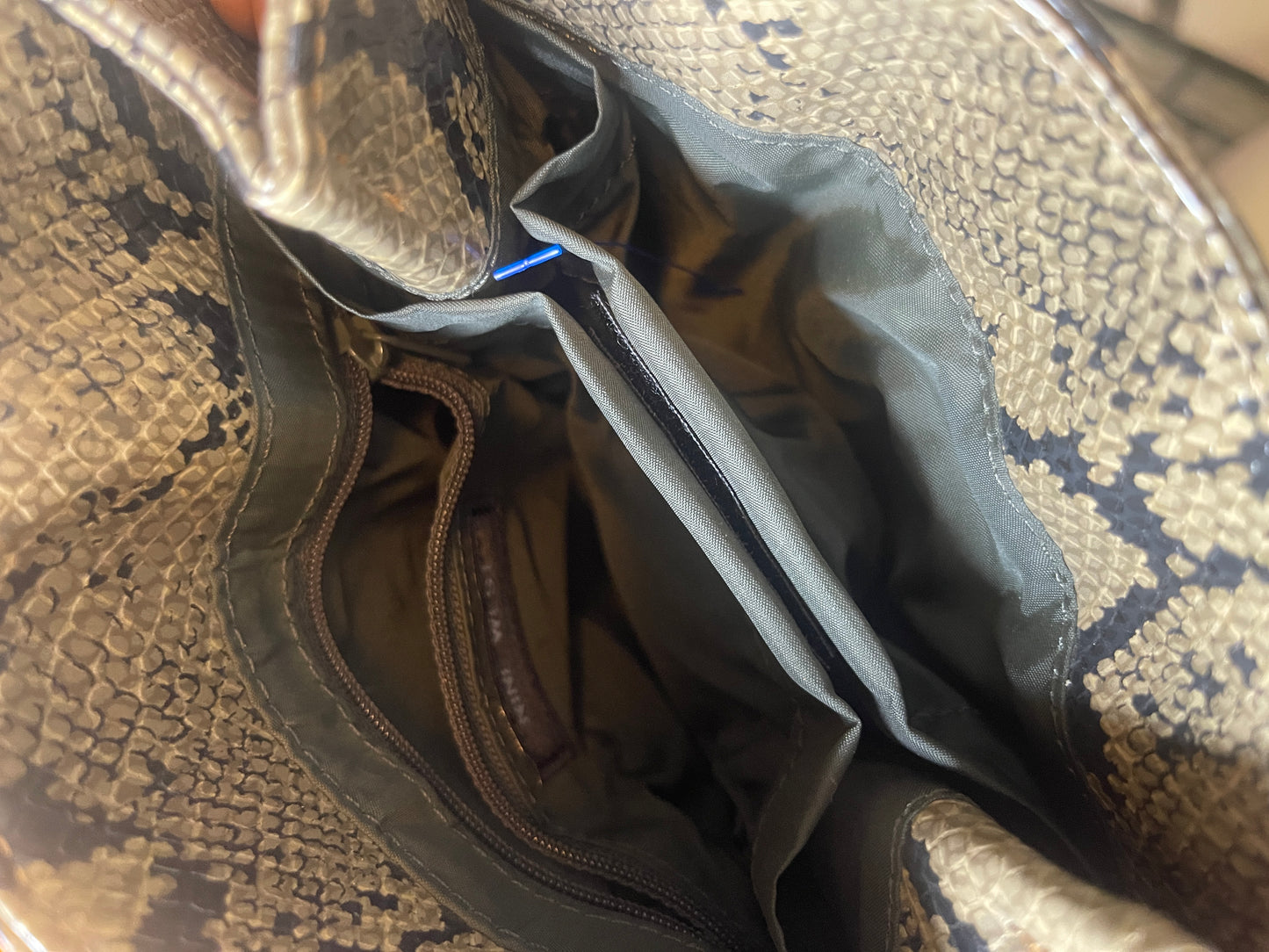 Nine West Gray Black Animal Print Handbag