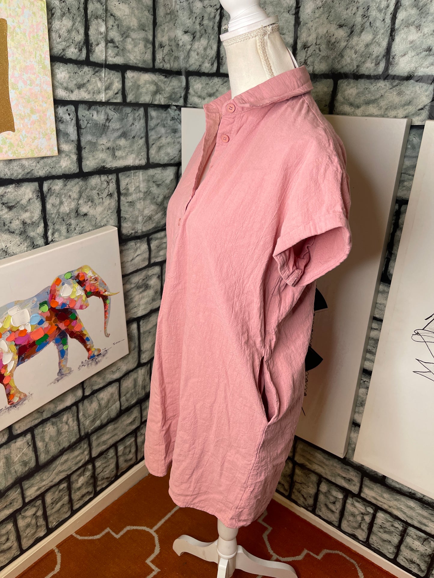 Zeagoo Pink Shirt Dress Women sz Medium