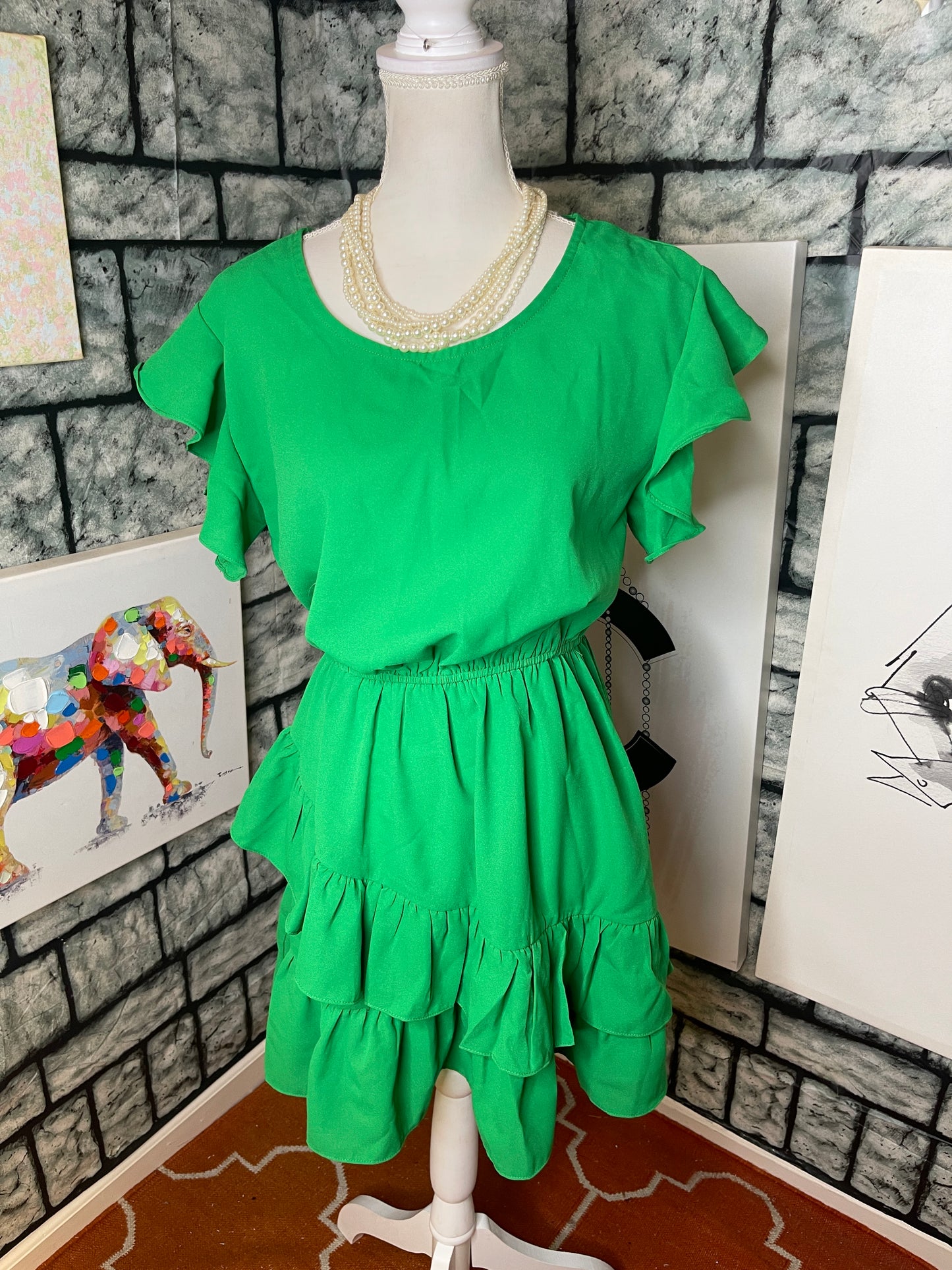 Umgee Green Dress Women sz Small