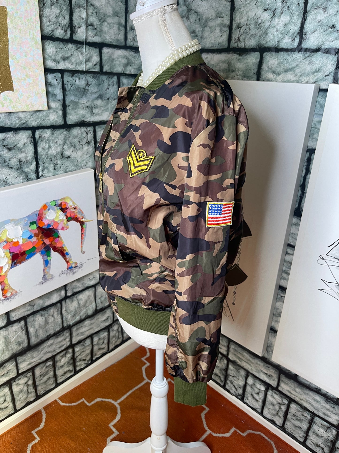 MW Green Camo Jacket Women sz Large