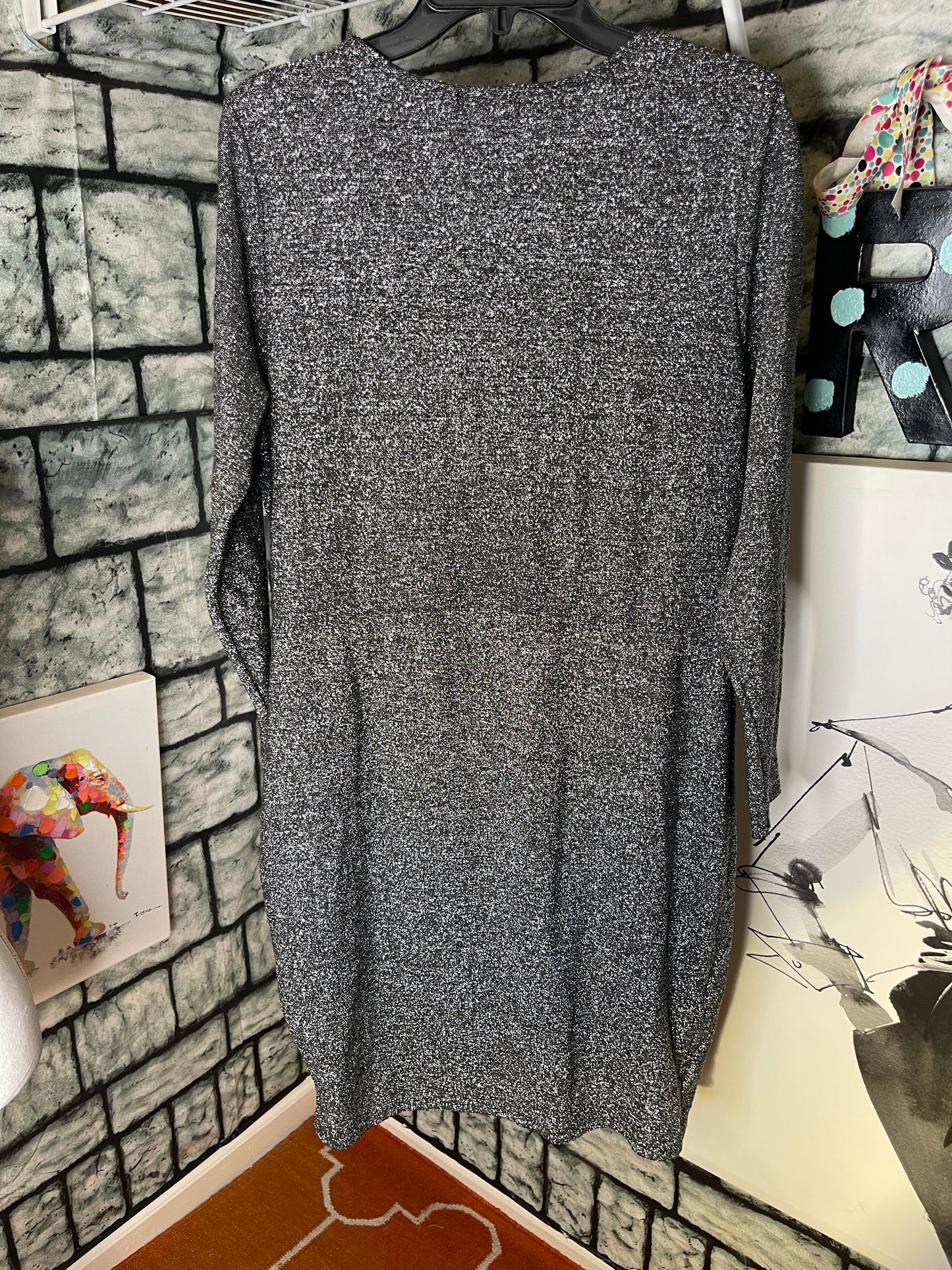 Charlotte Russe Silver Black Dress Women sz 2XL