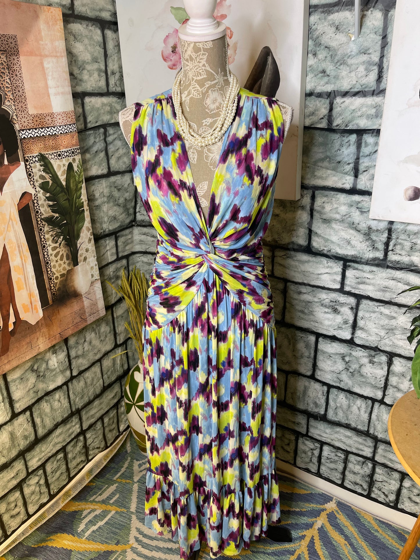 NEW Nicole Miller Blue Purple Dress Women sz 6