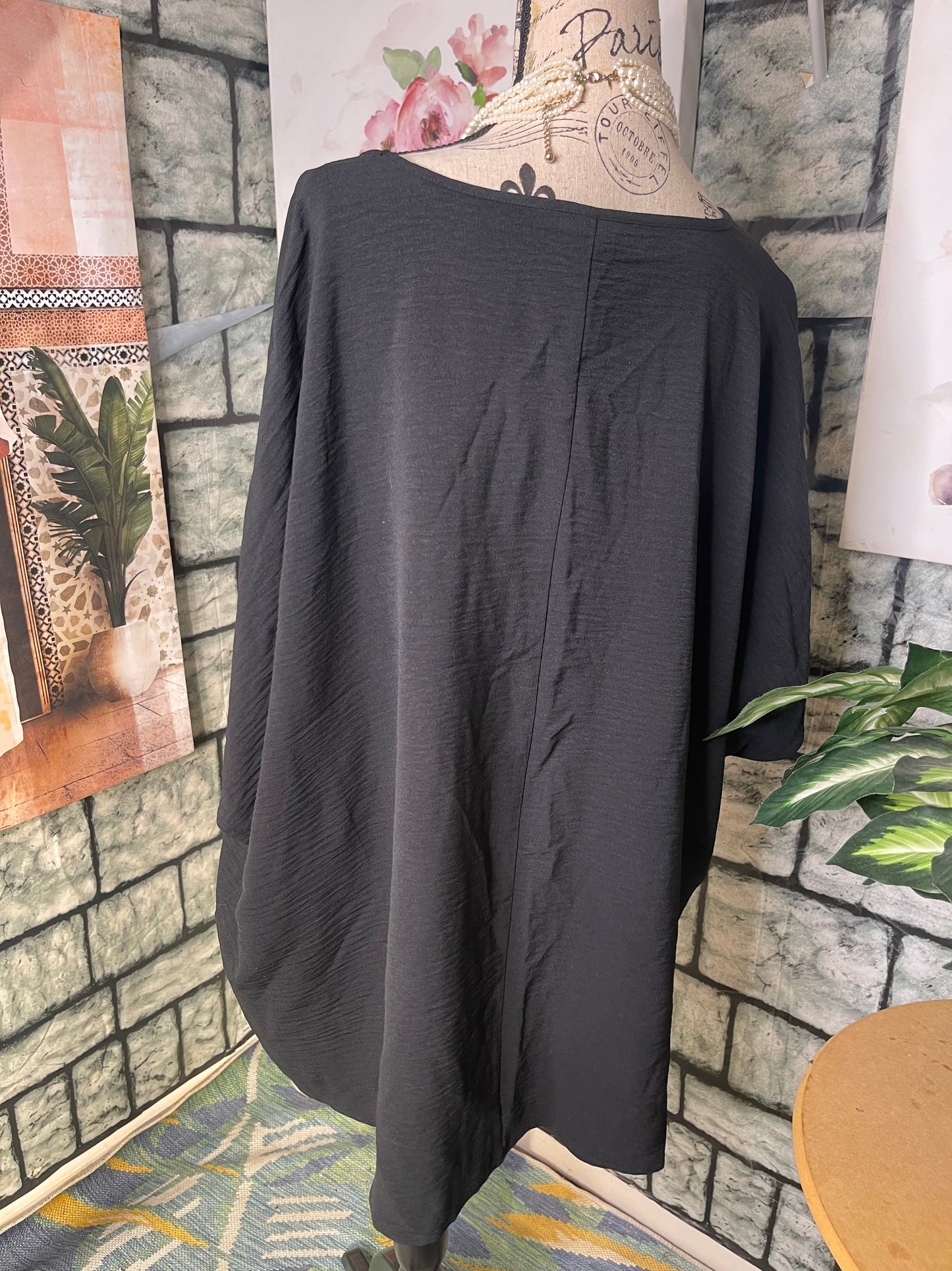 Zenana Black Blouse Women sz 3XL