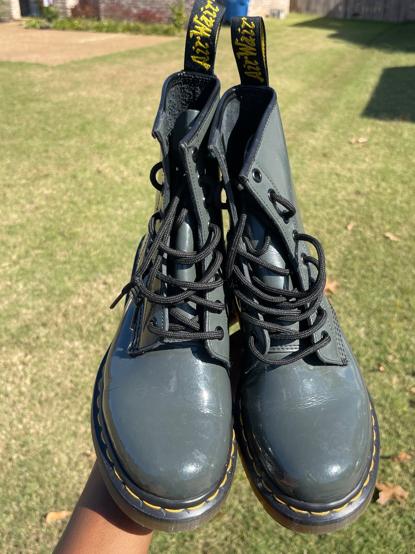 Dr. Martens Gray Boots Women sz 8