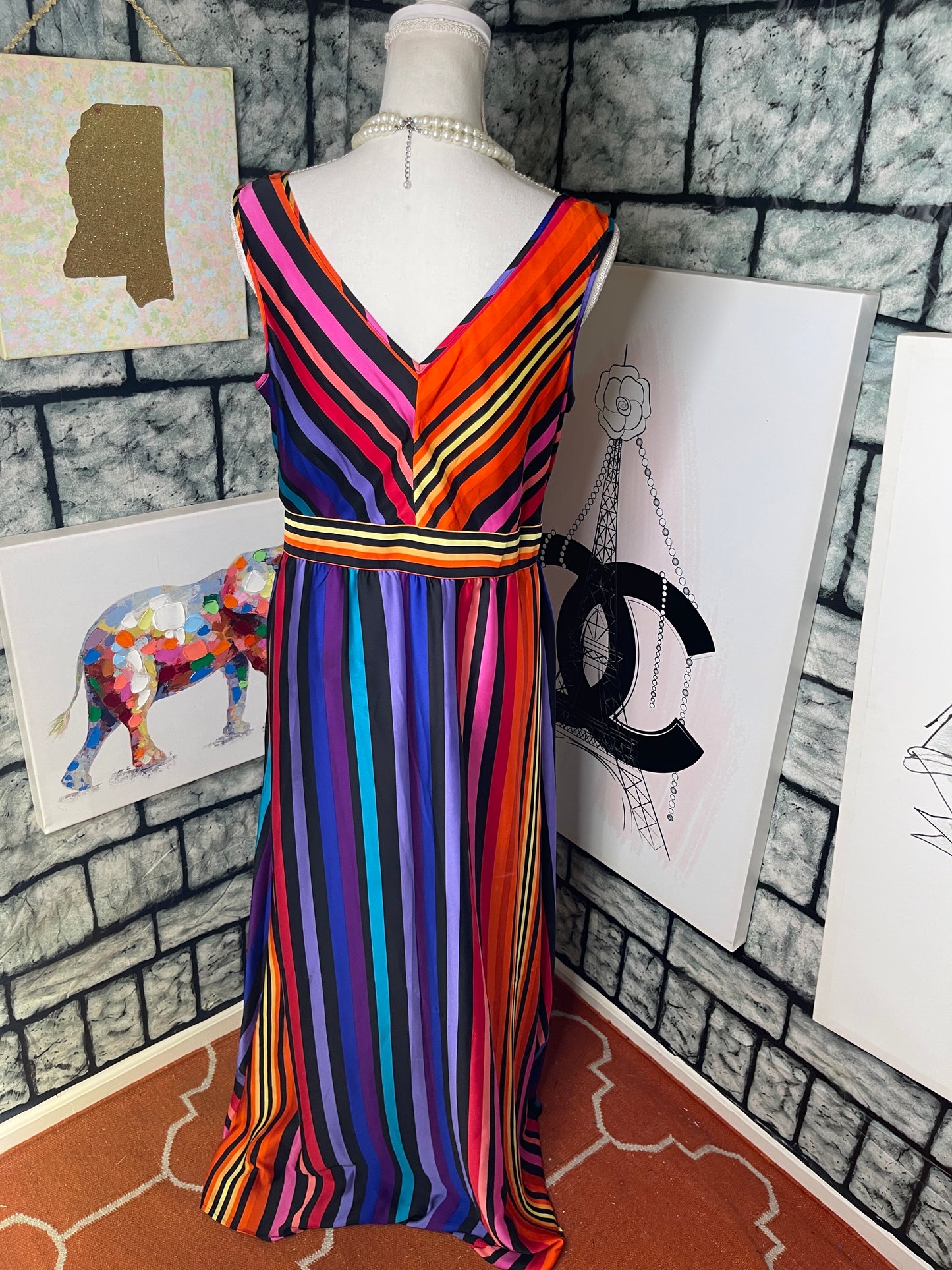 Worthington colorful dress women sz 12