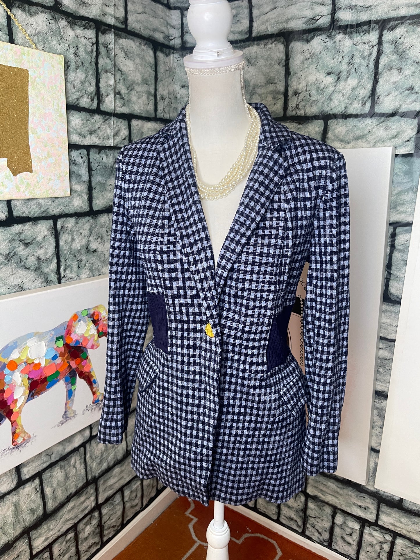 Cabi Blue and Gray Cover Up Blazer Women Sz Small