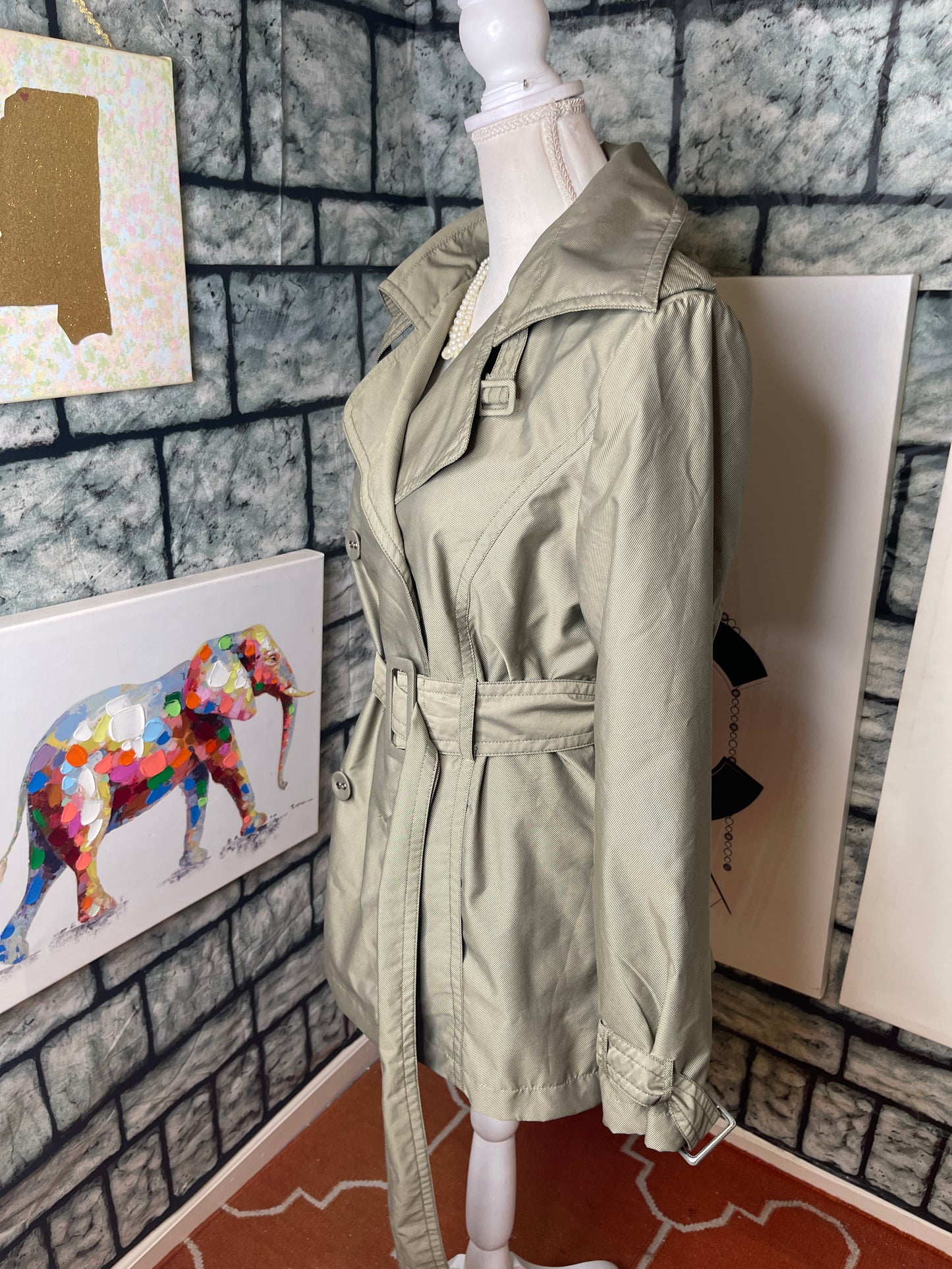 NEW Cato Green Trench Coat Women sz Large