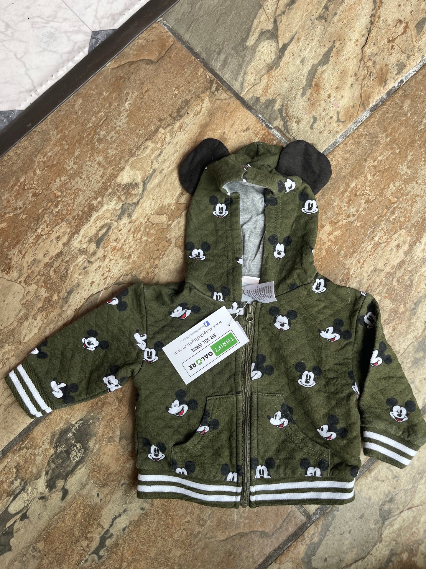Disney Mickey Green Jacket Boys sz 3-6M