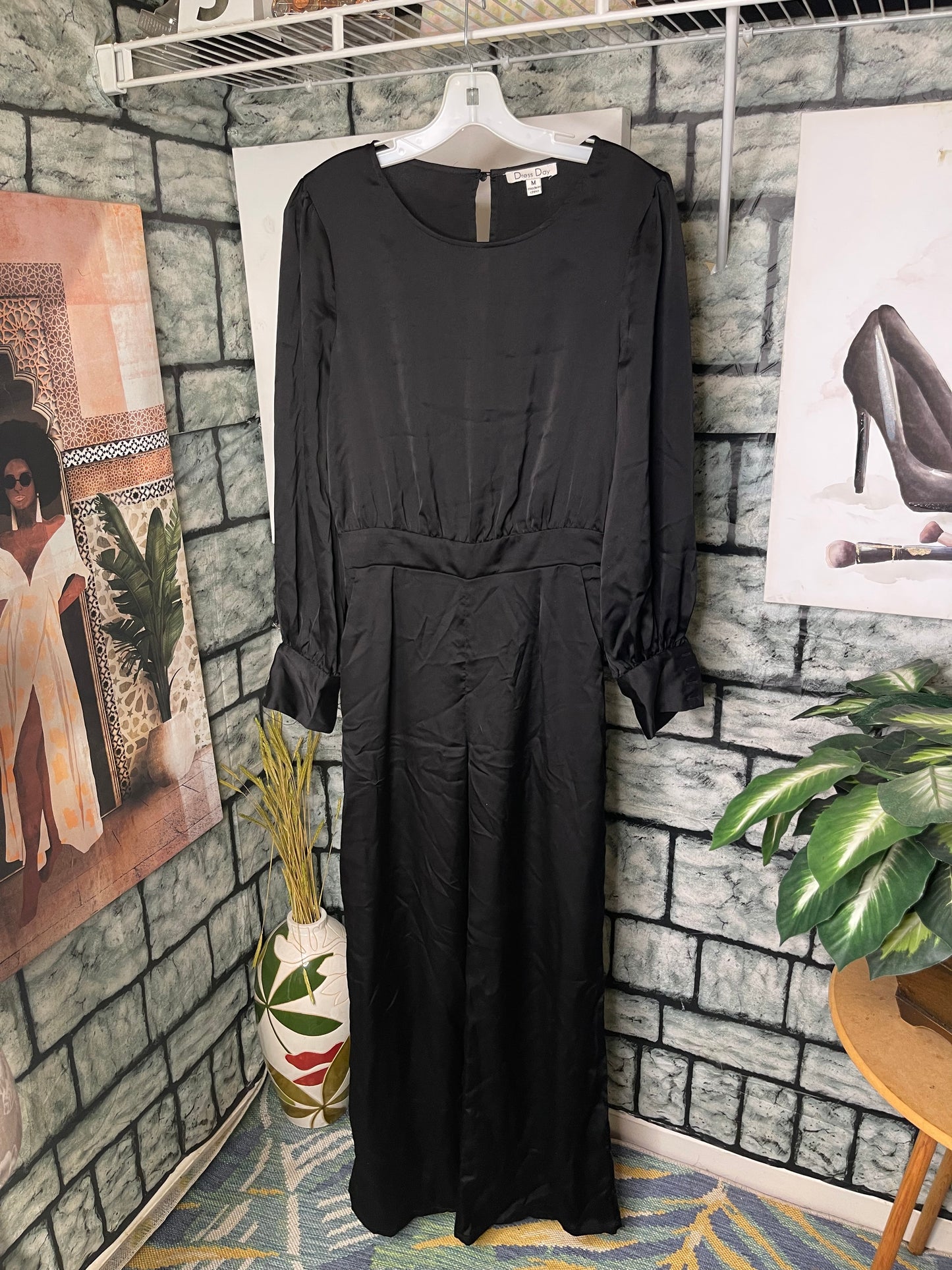 Dress Day Black Jumpsuit Women sz Medium