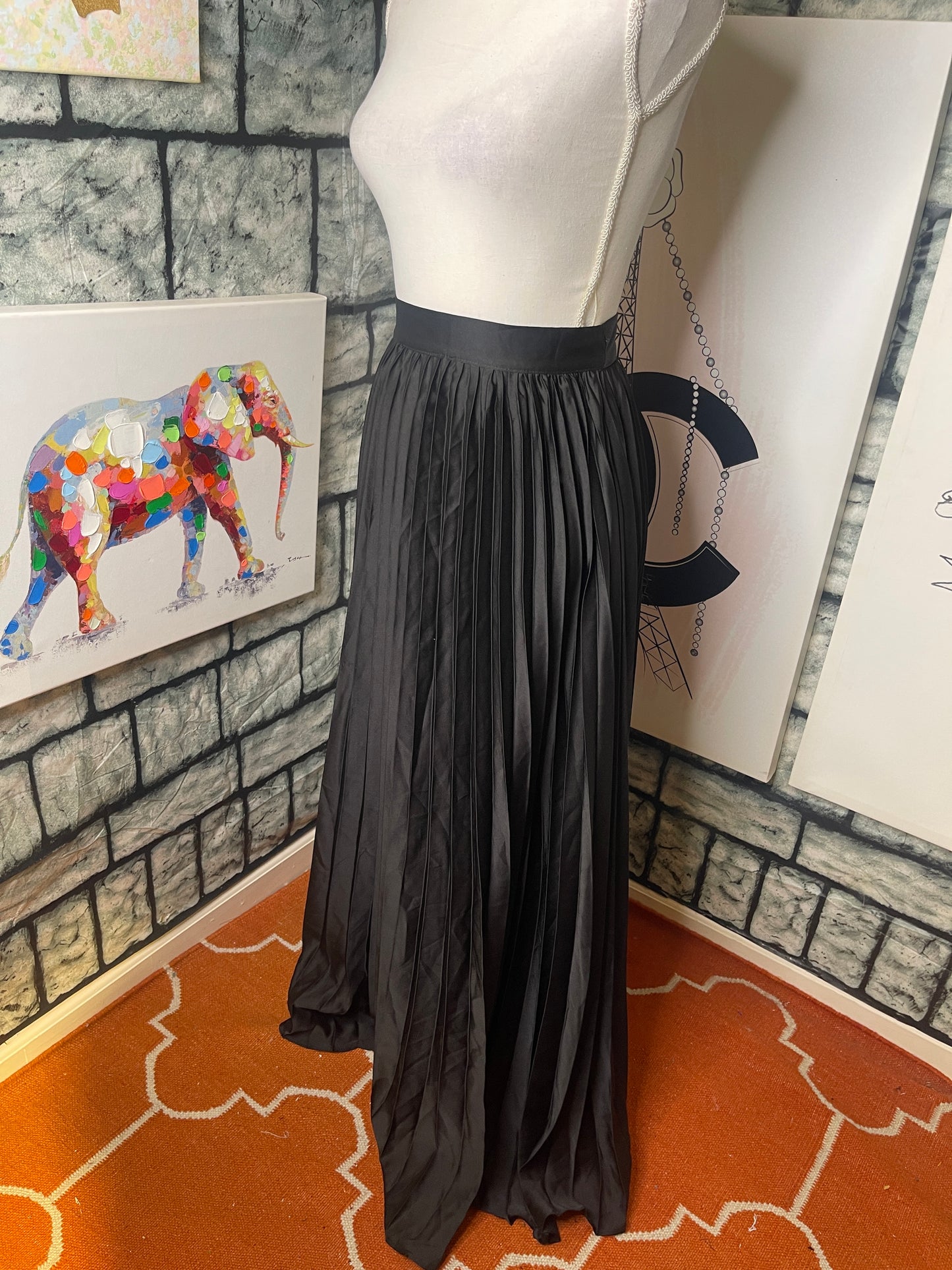 Shein black long skirt women sz Large