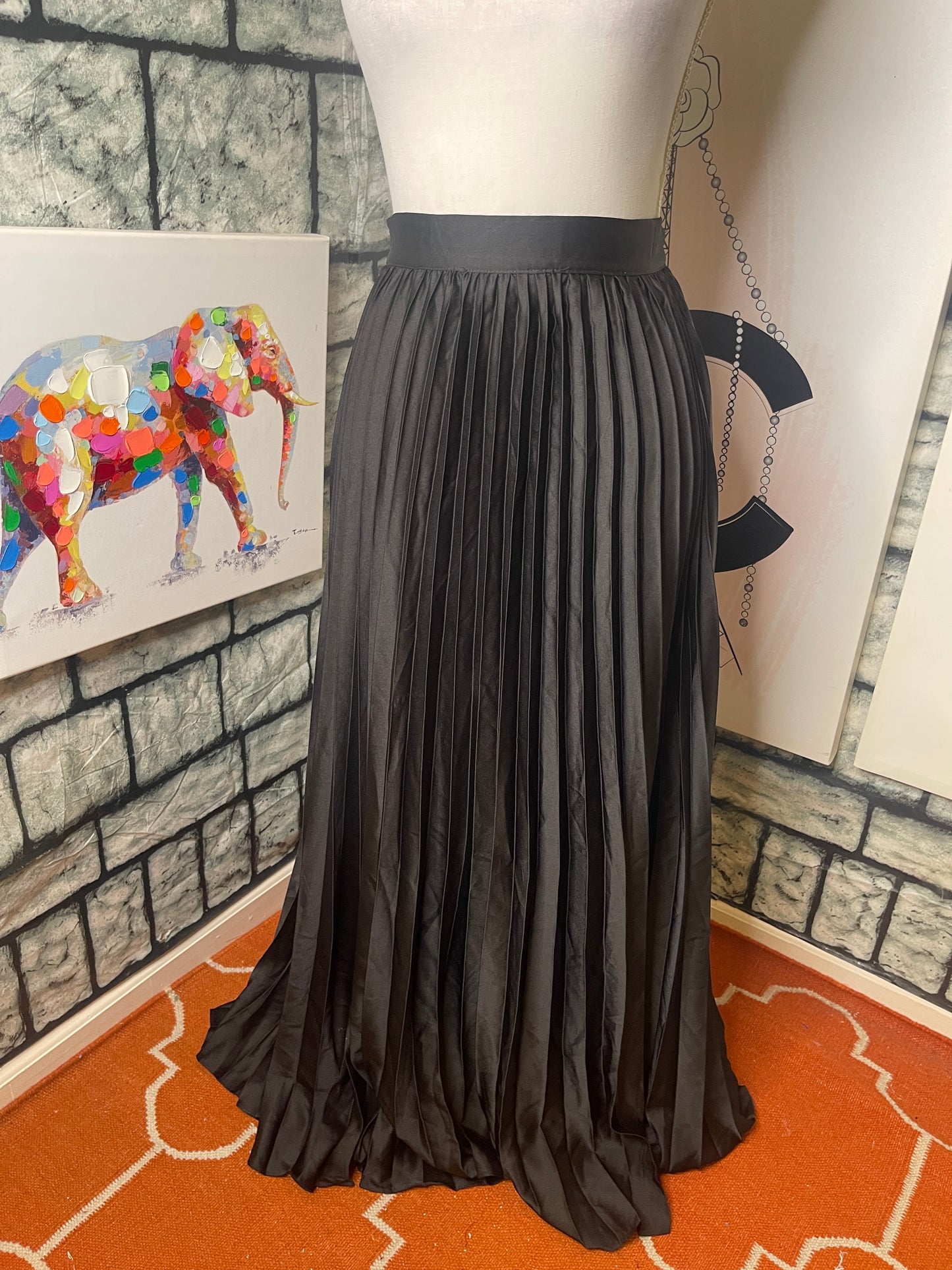 Shein black long skirt women sz Large