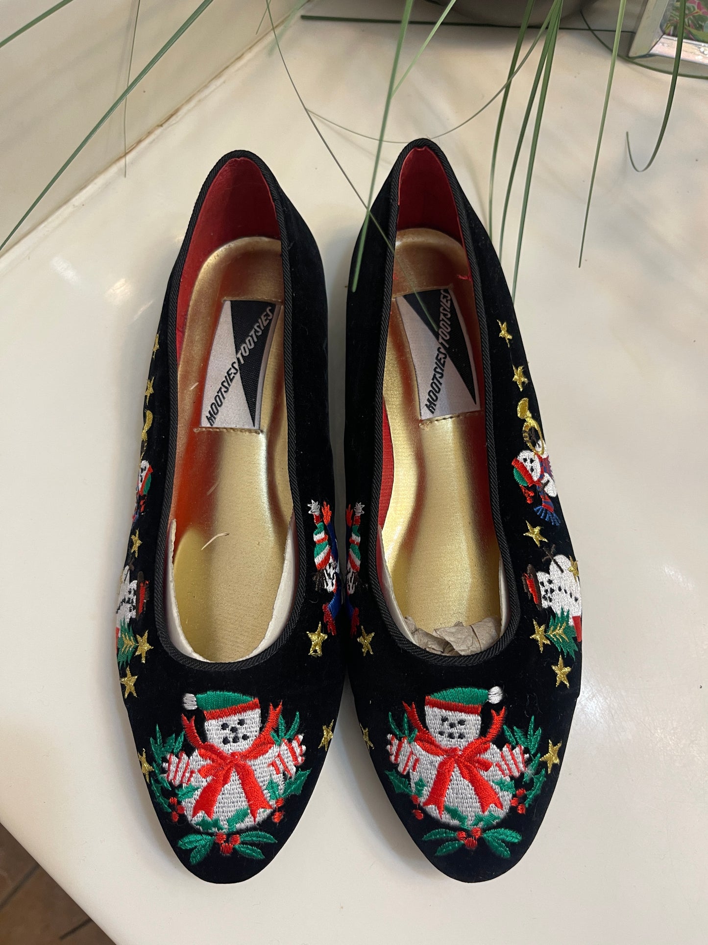 Moosties Tootsies Vintage Christmas Flats Women sz 8
