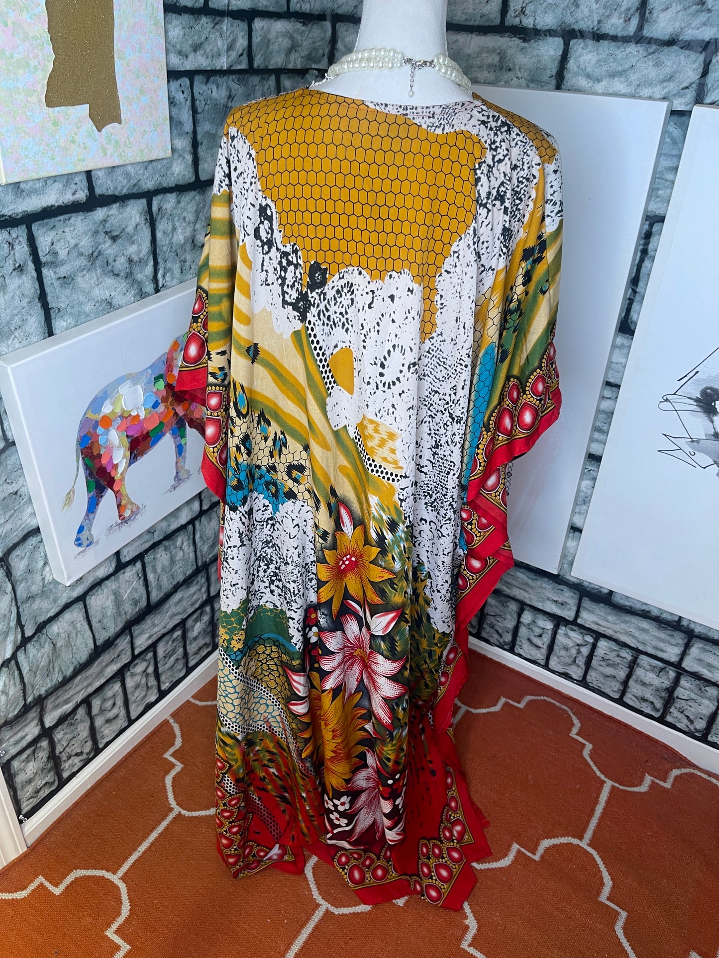 Sante yellow red cover women Sz One Size