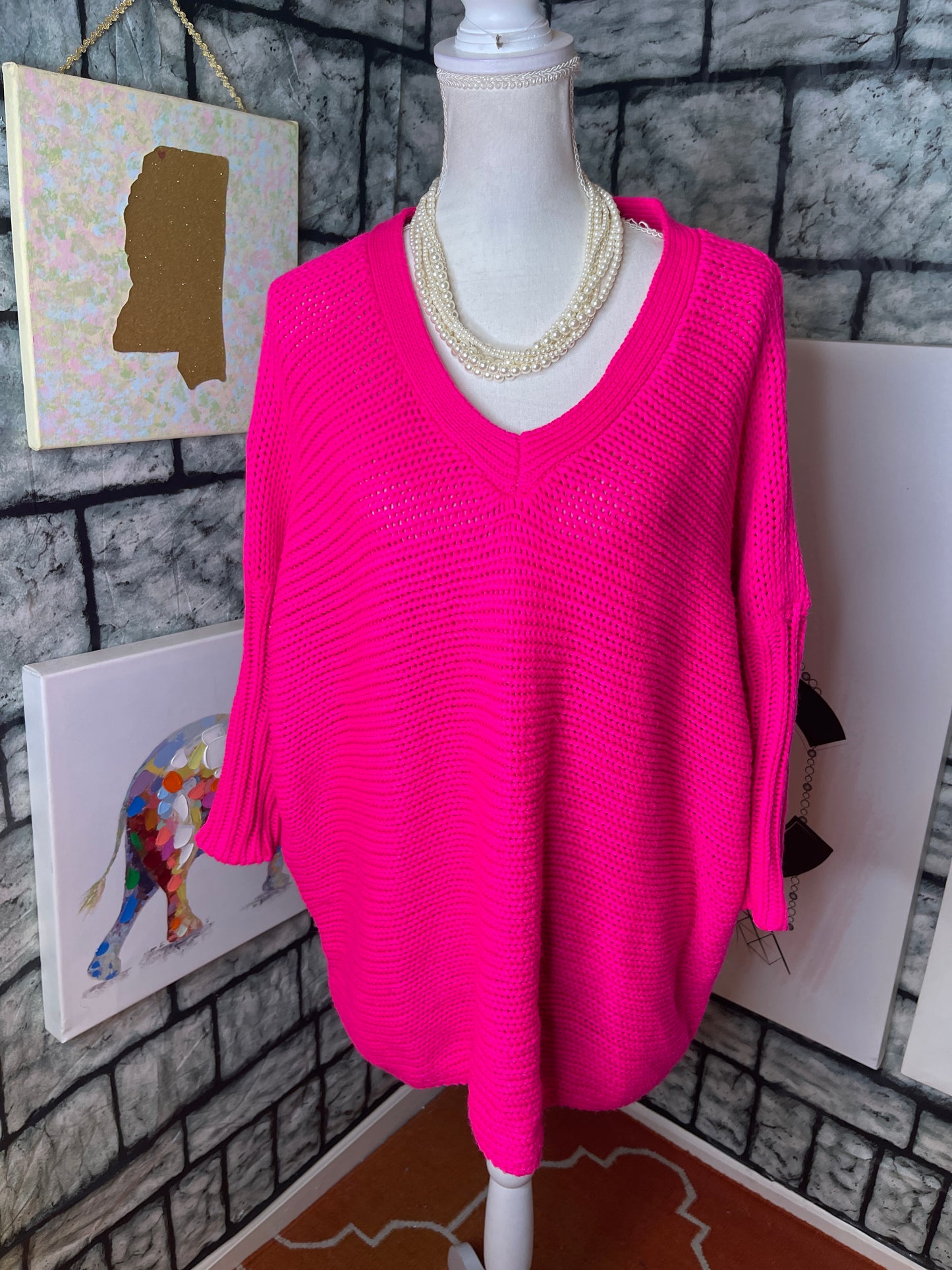 Noisy May Pink Sweater Dress Women sz Medium