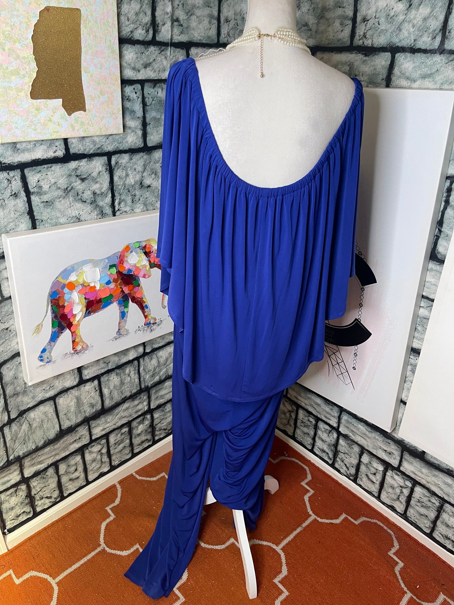Curations Blue Jumpsuit Women sz 1XL