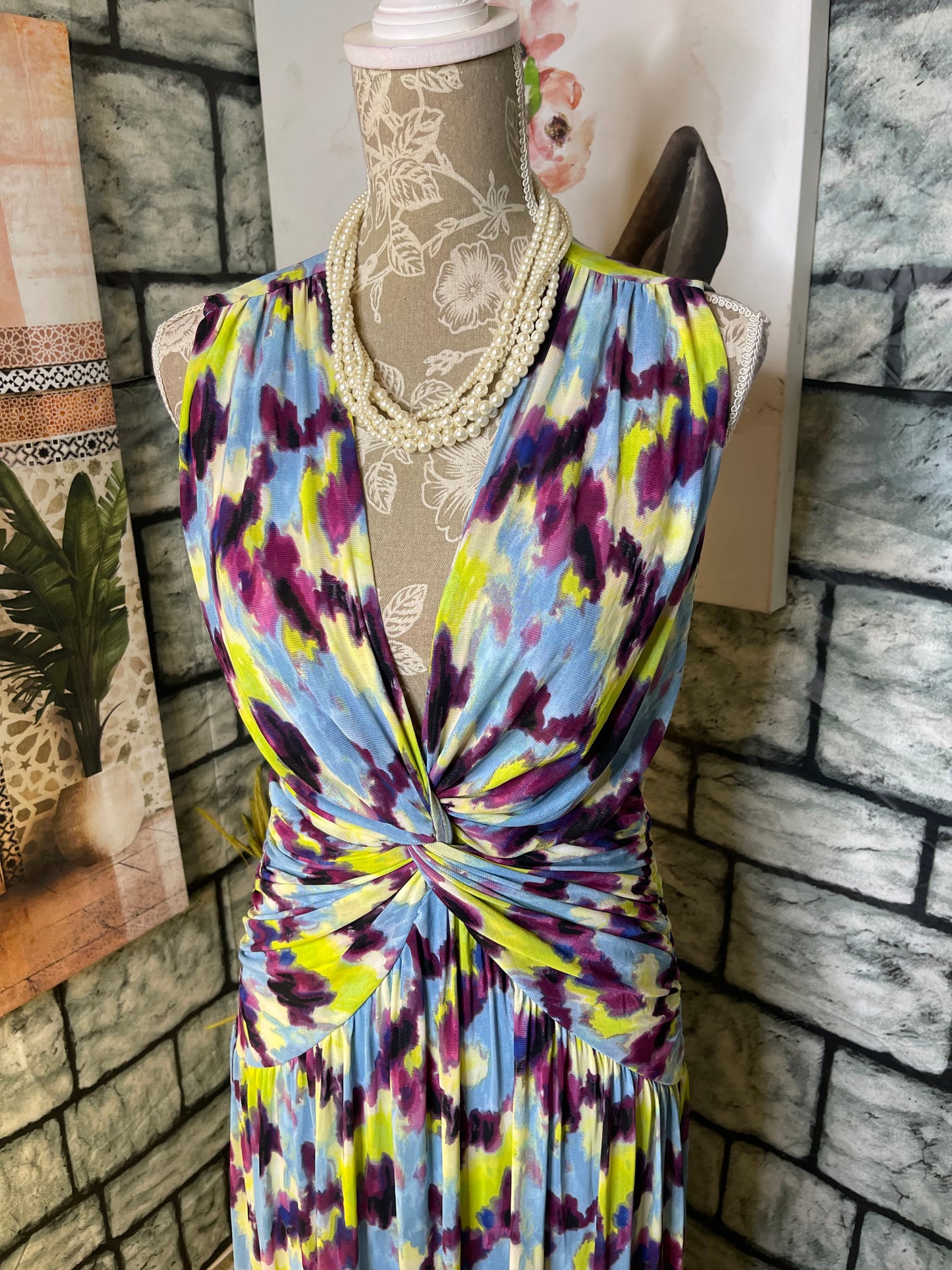 NEW Nicole Miller Blue Purple Dress Women sz 6