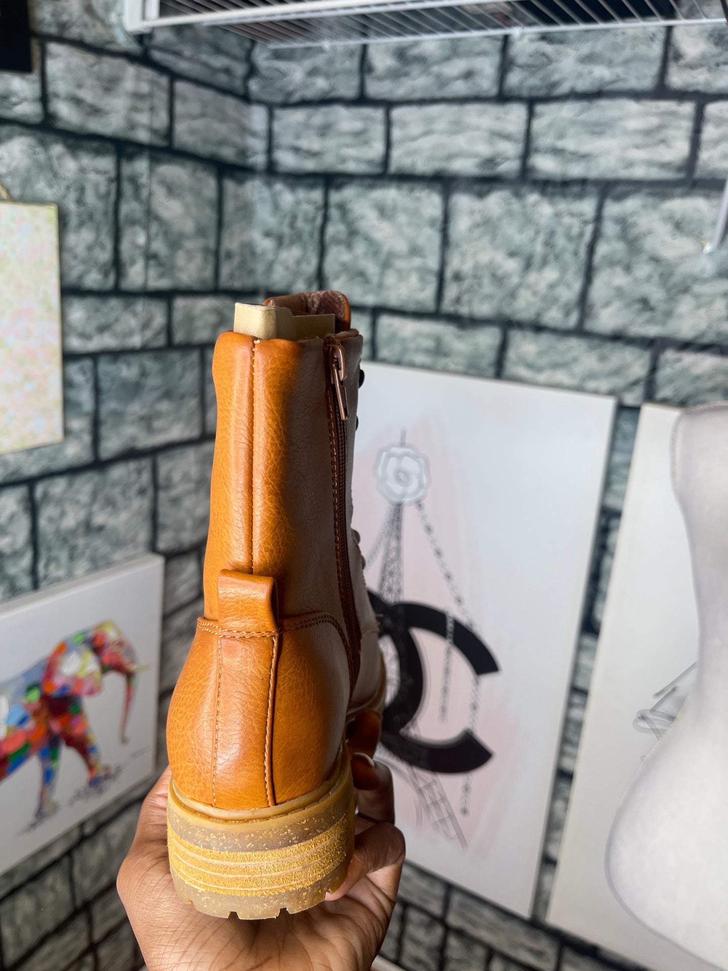 NEW BOC orange boots women sz 8