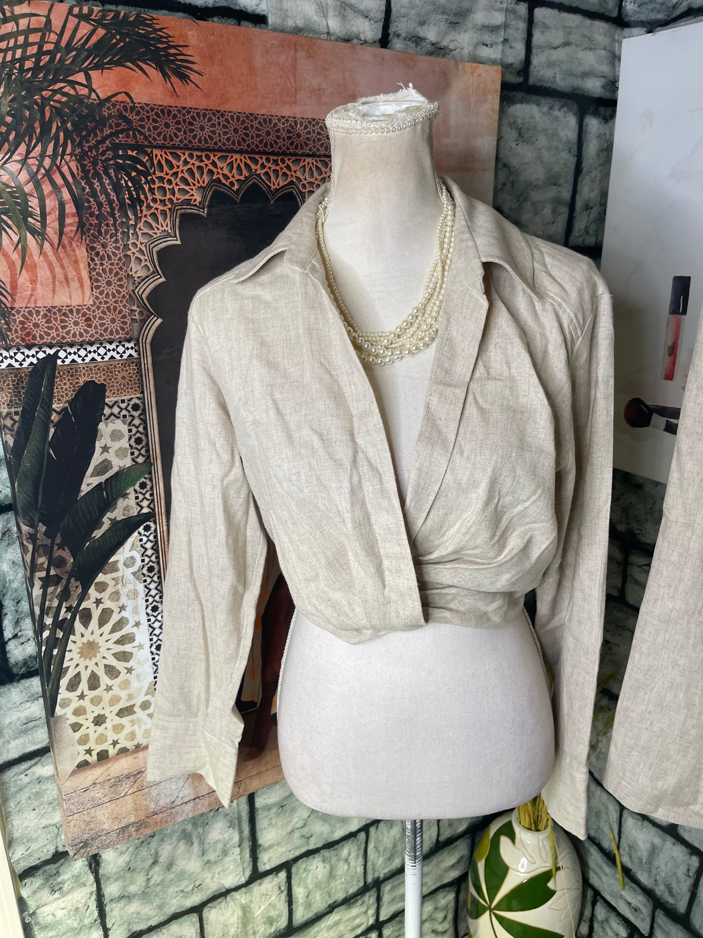 Zara Beige 2 piece Skirt Set Women sz Small