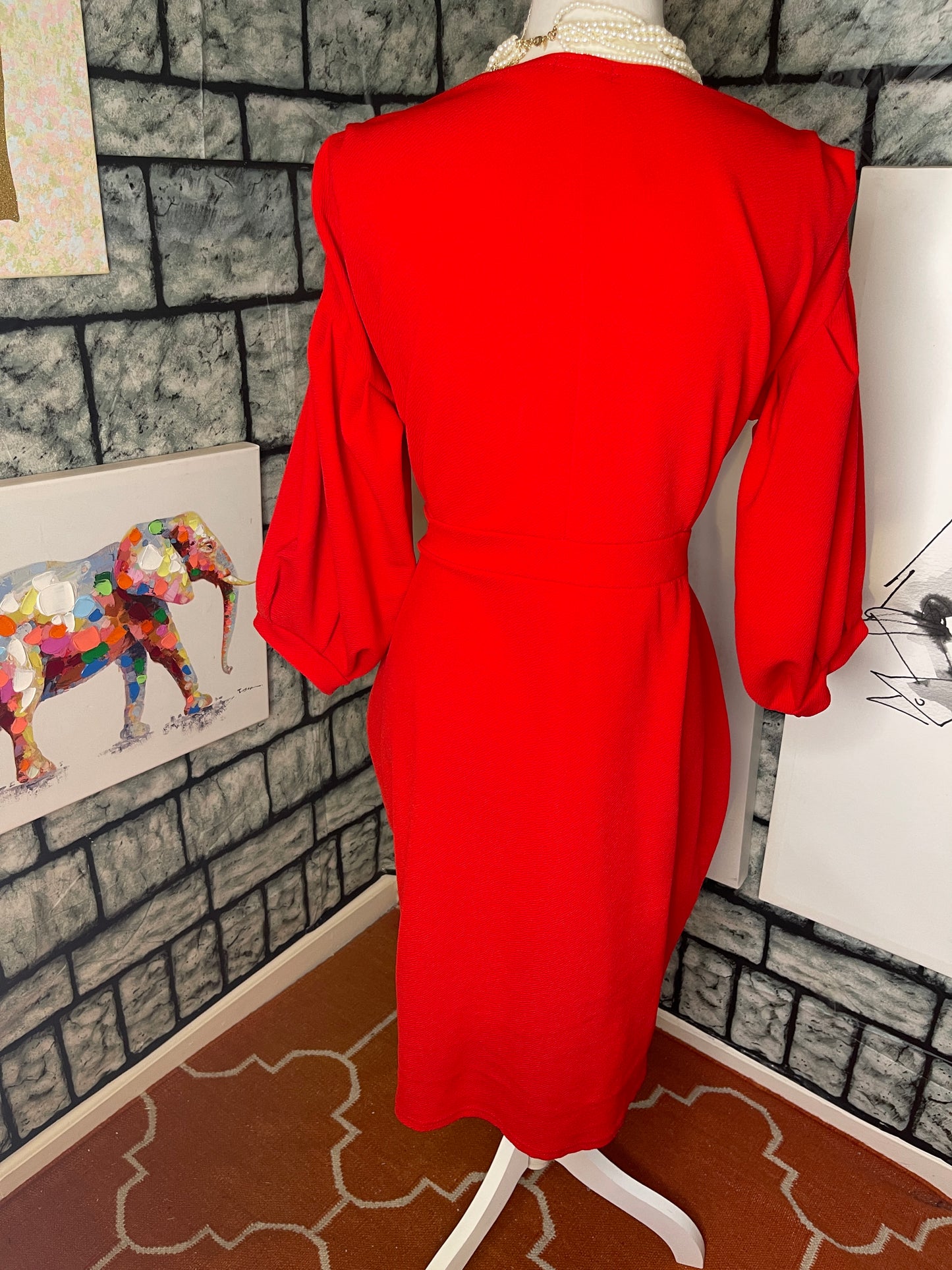 Boohoo Red Dress Women sz 20