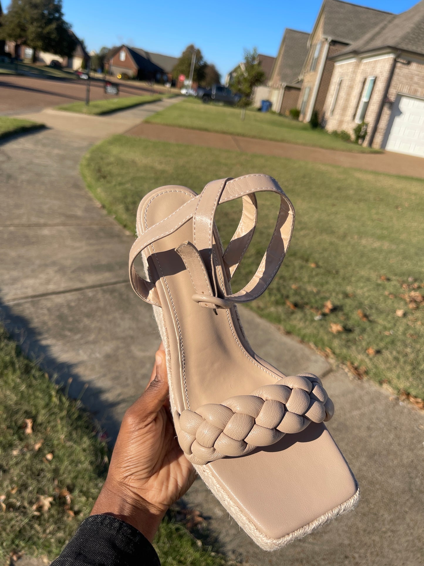 NEW Nude square toe wedges women sz 10