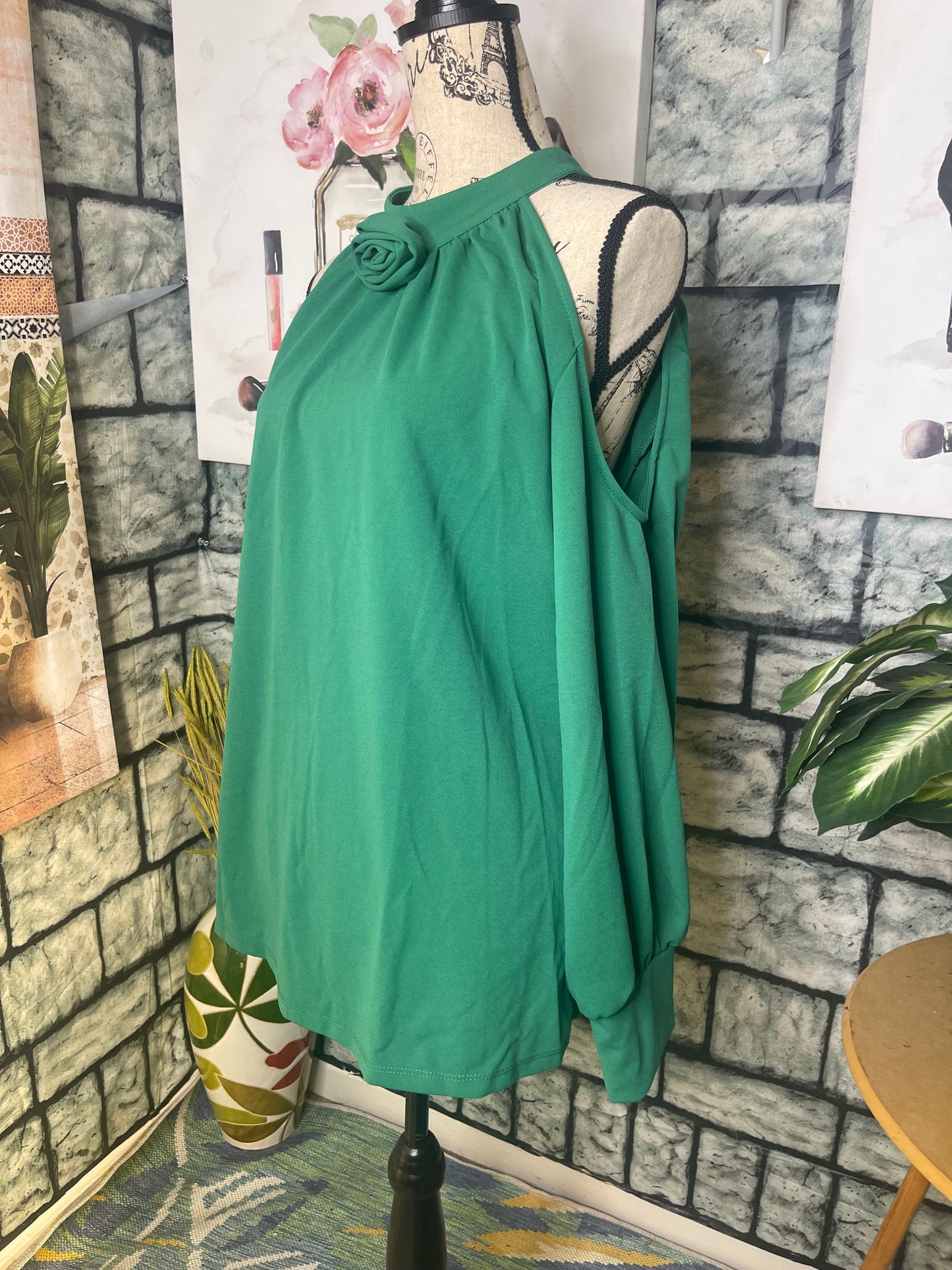 NEW Ashley Stewart Green Blouse Women sz 18/20