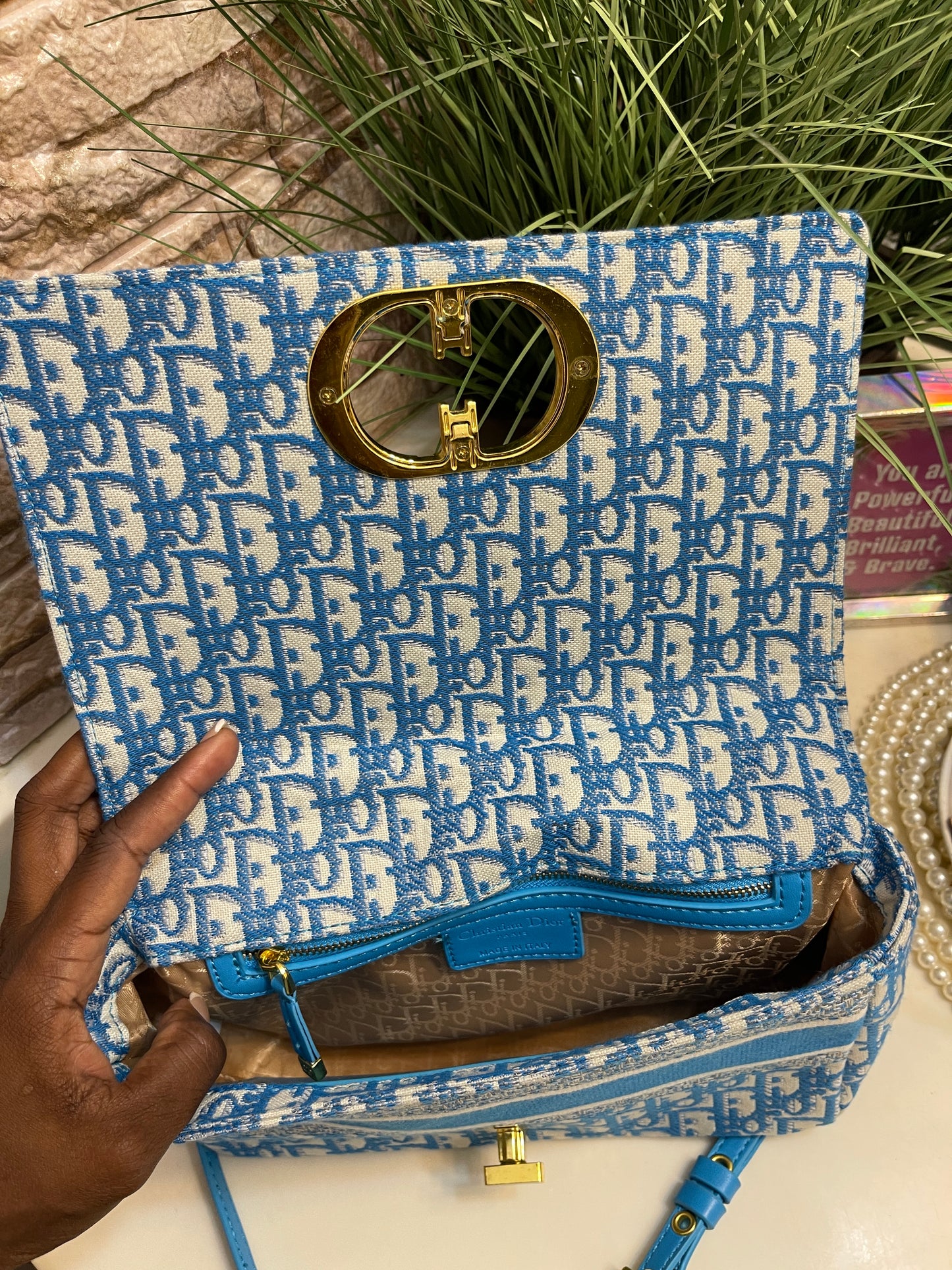 NEW Blue "CD" Fashion Handbag / Crossbody