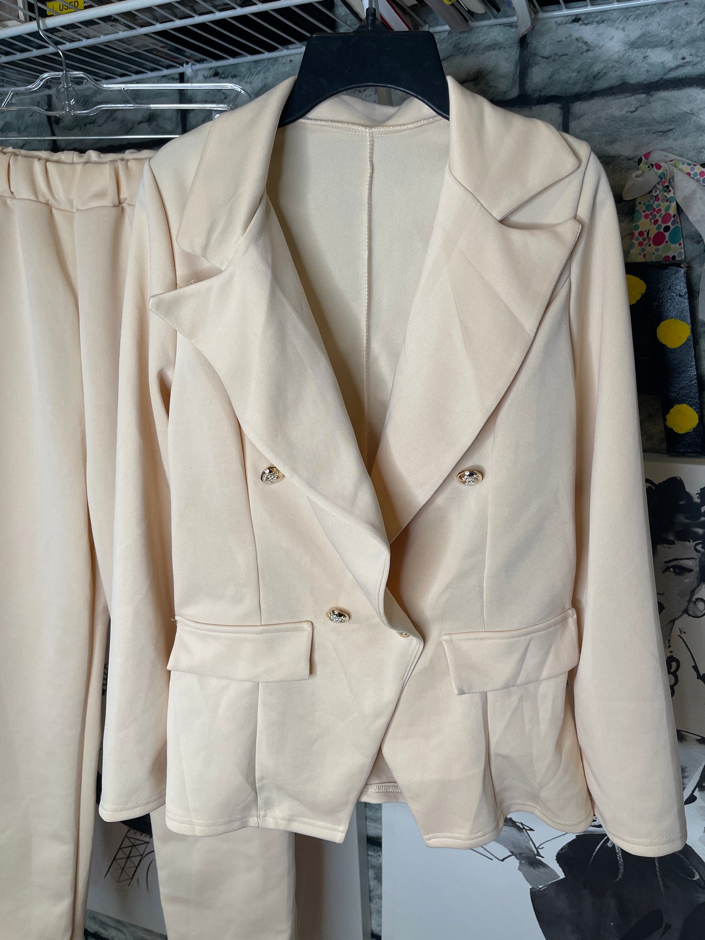 Beige 2 Piece pants set Women Sz Medium