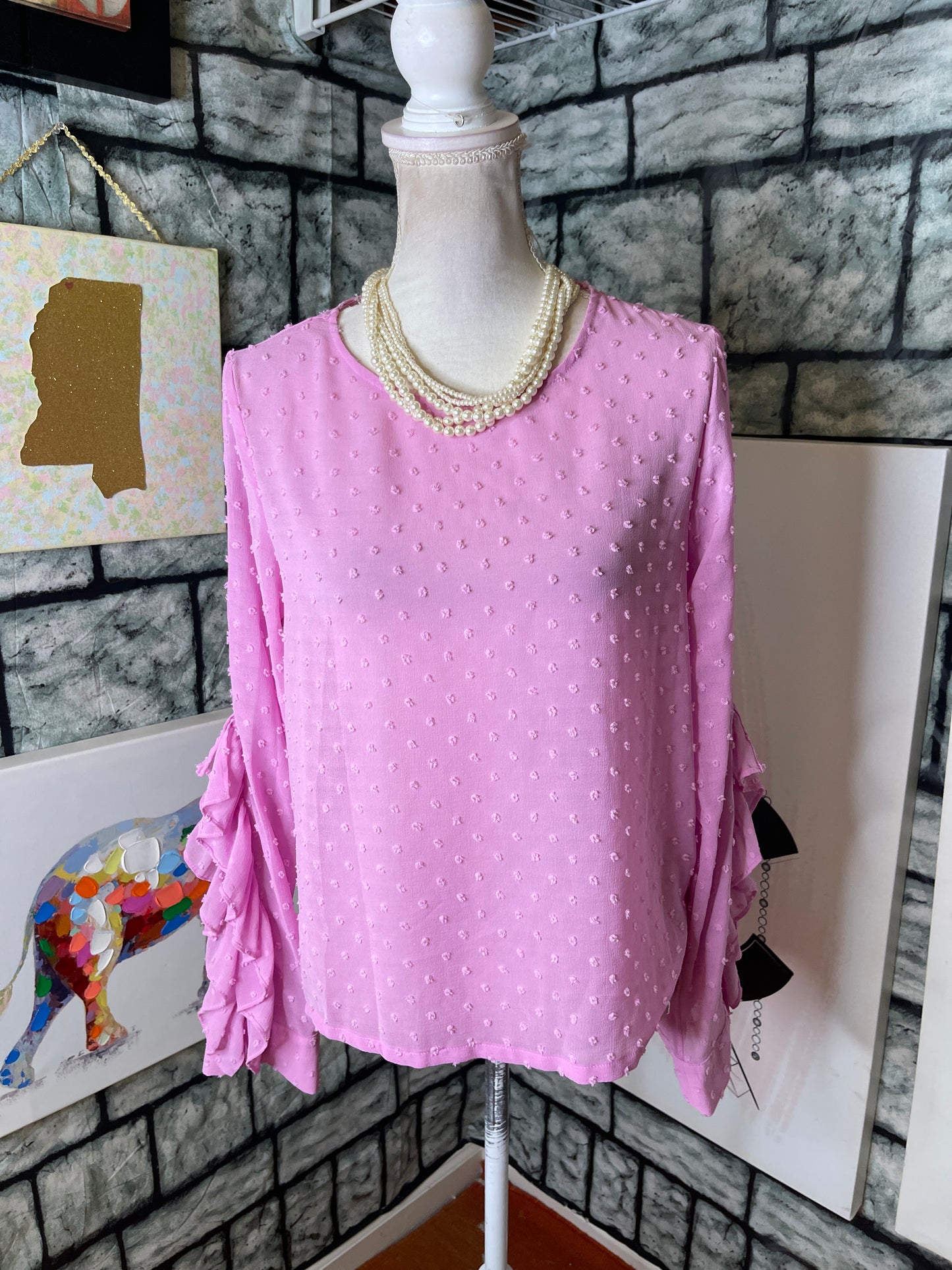 A New Day Pink Blouse Women sz Medium