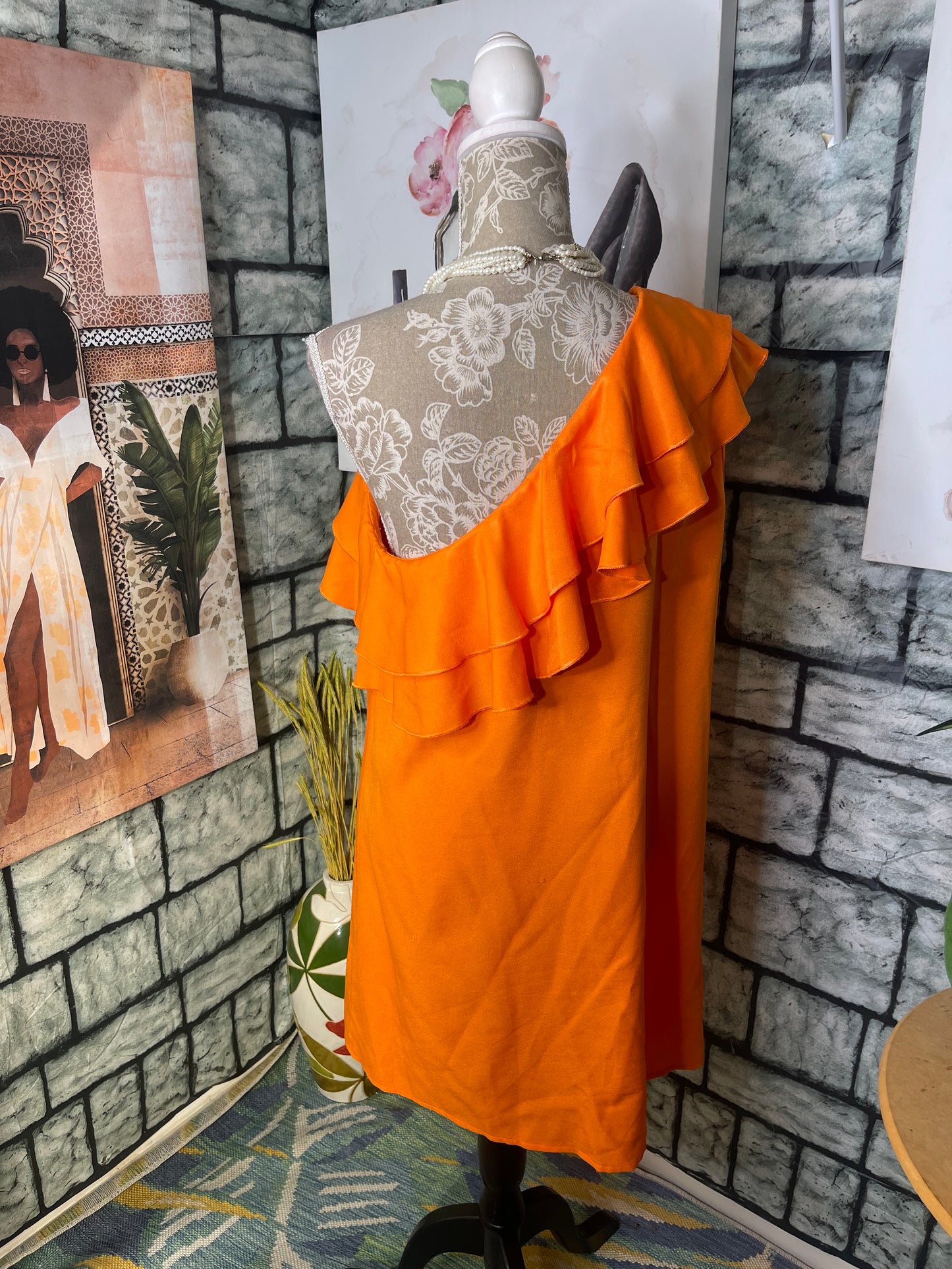 Shein Orange Dress Women sz Large