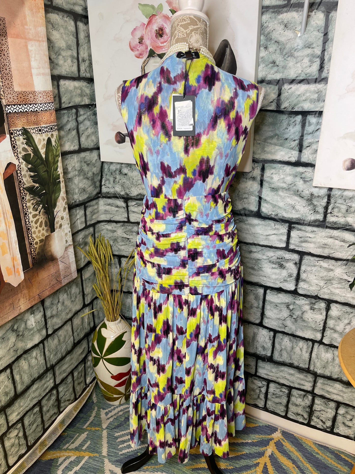 NEW Nicole Miller Blue Purple Dress Women sz 6