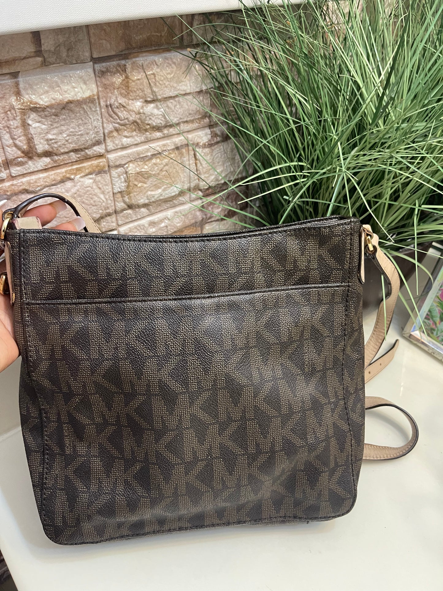 Michael Kors Dark Brown Crossbody (need little cleaning inside)