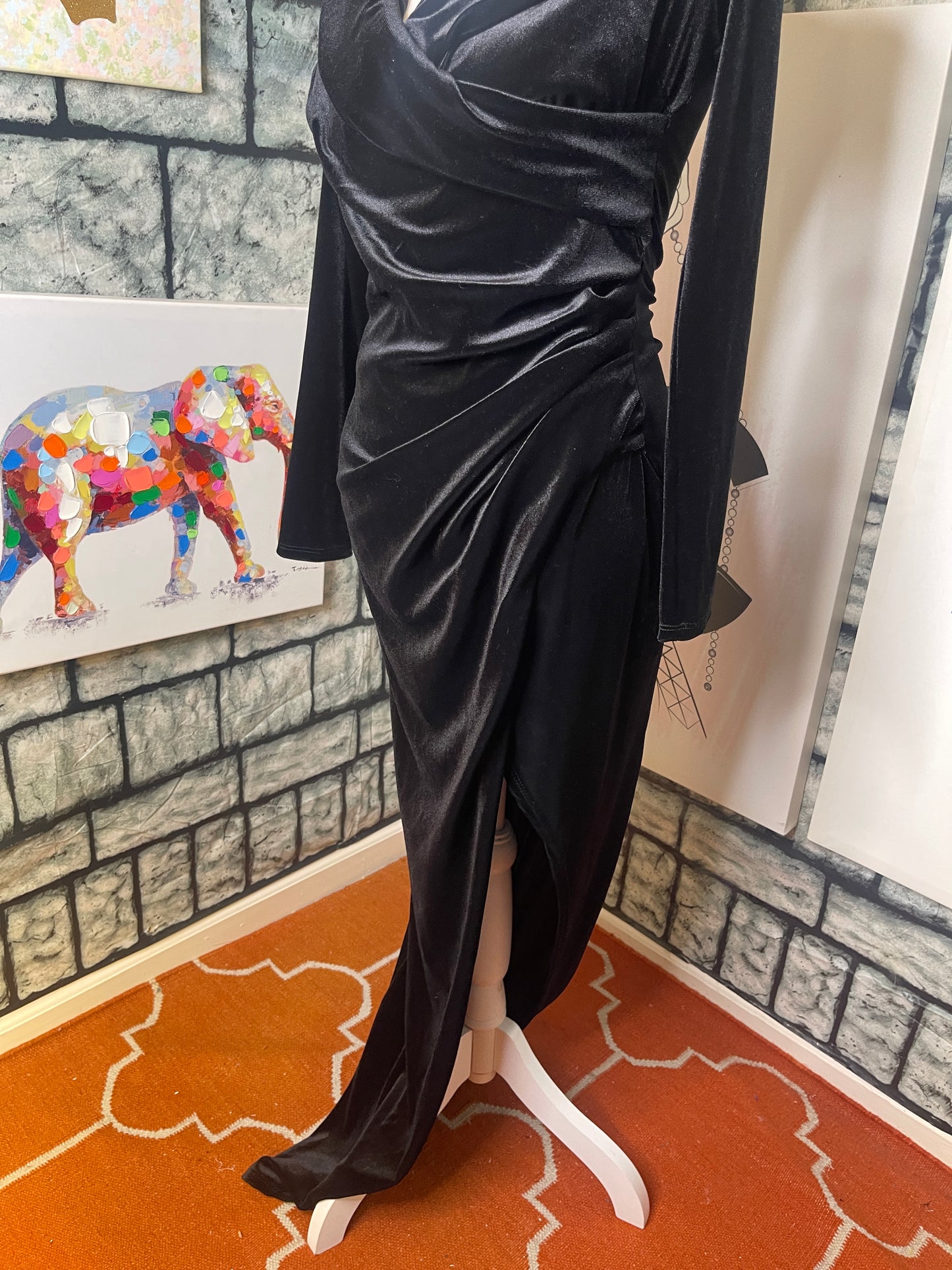 Fashion nova black dress women sz large