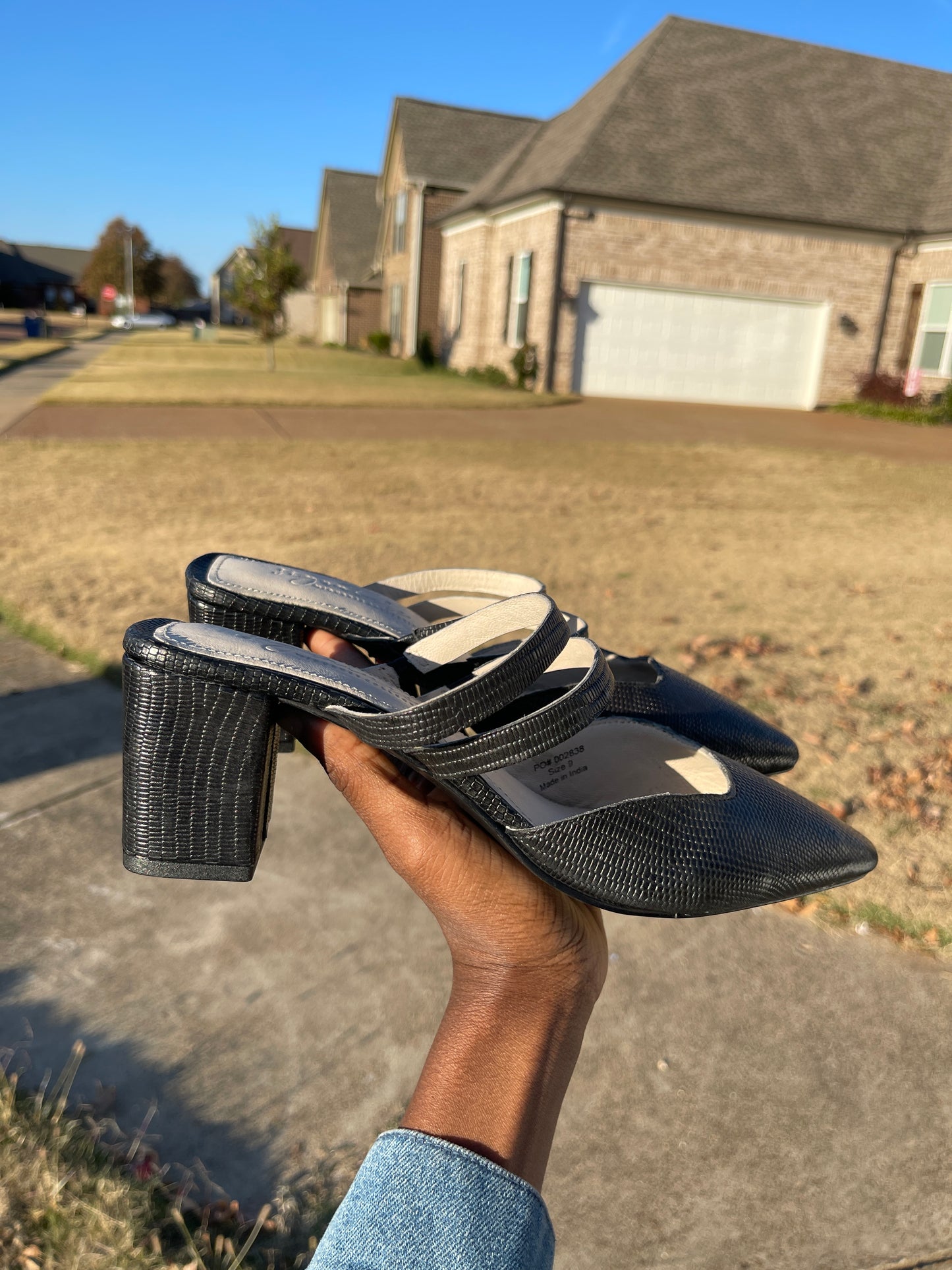 Signature black heels (low) women sz 9