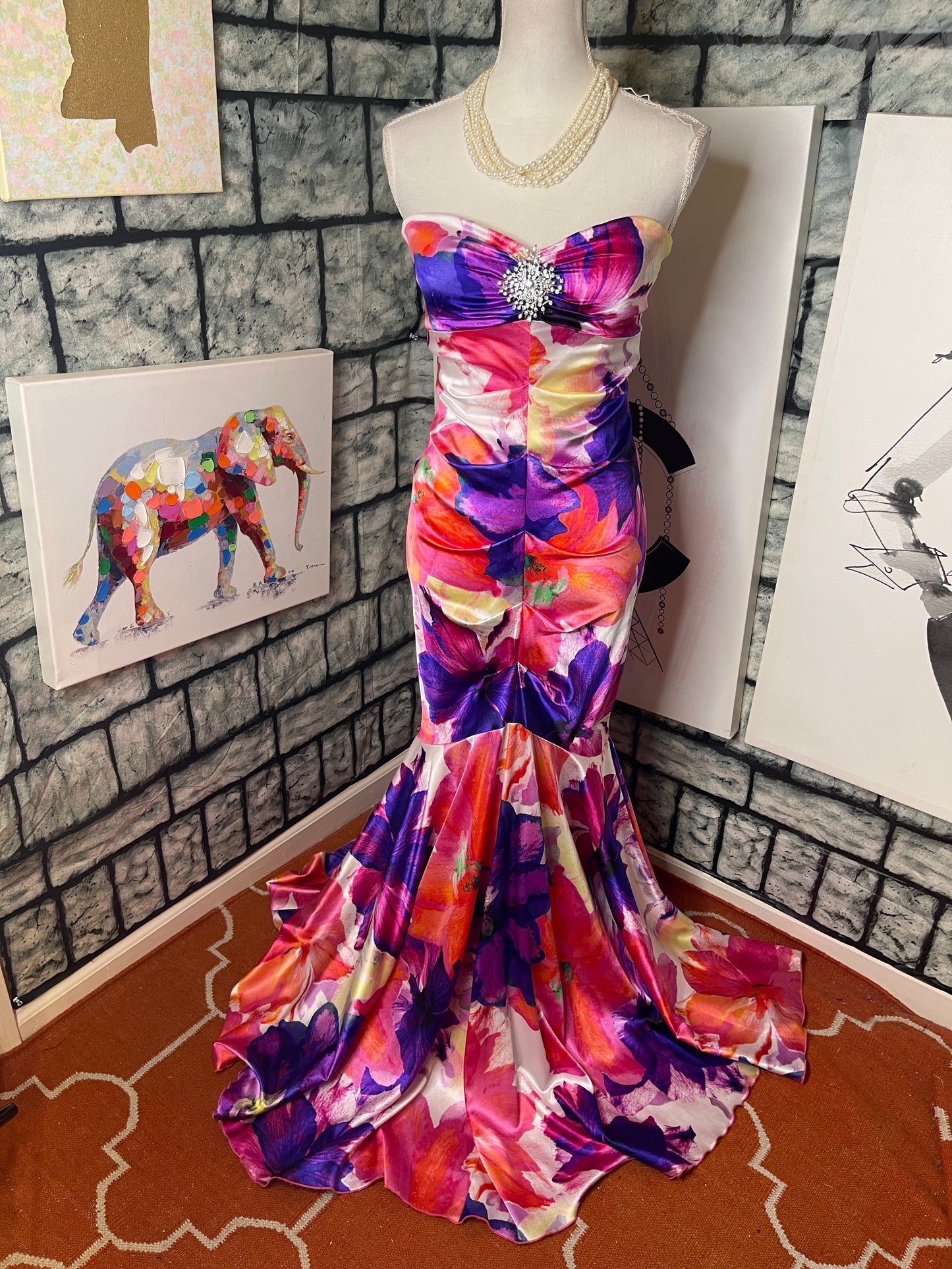 Cache Colorful Dress Women sz 4
