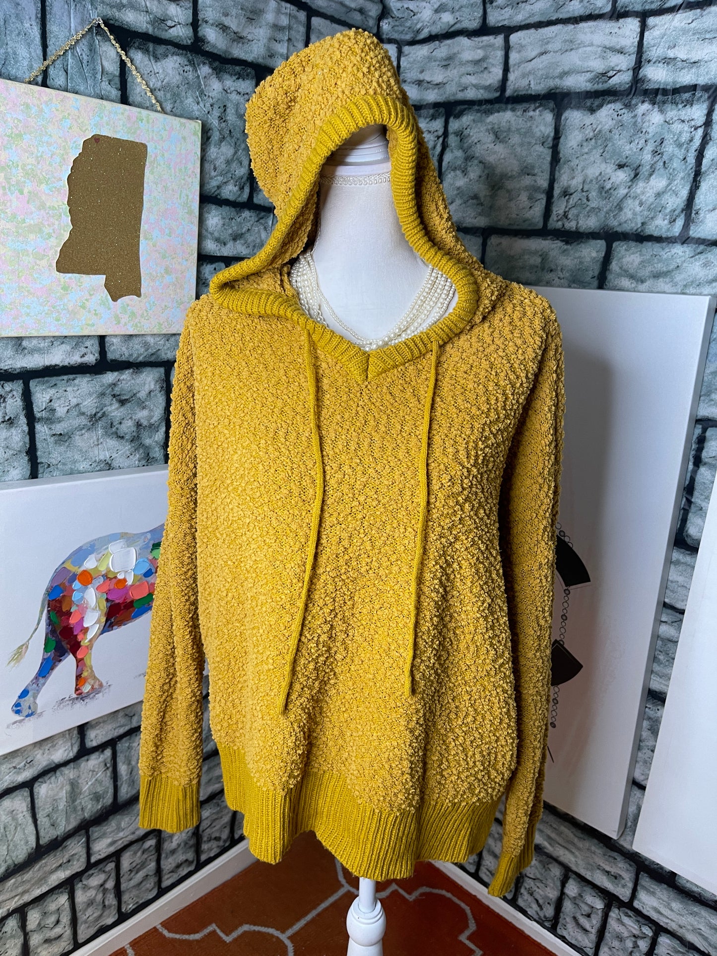 Say What Yellow Hoodie Women sz Medium