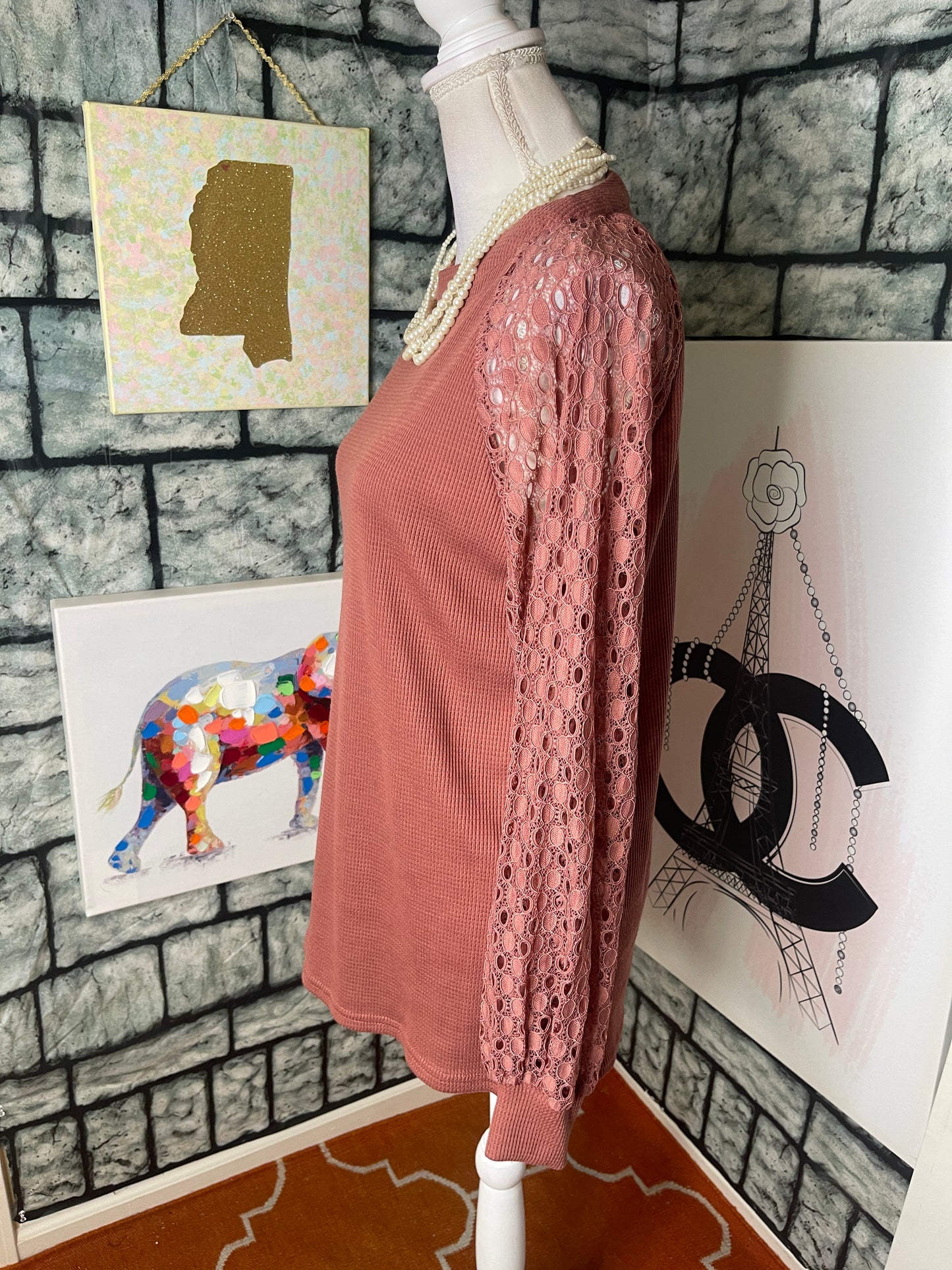 Miholl Pink Blouse Women sz Large