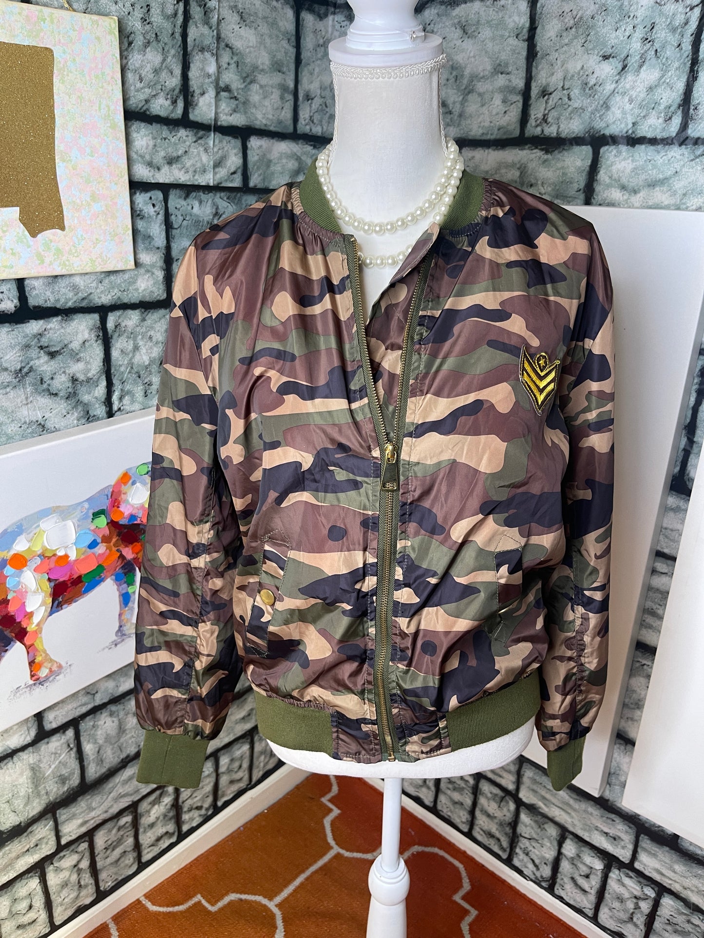 MW Green Camo Jacket Women sz Large