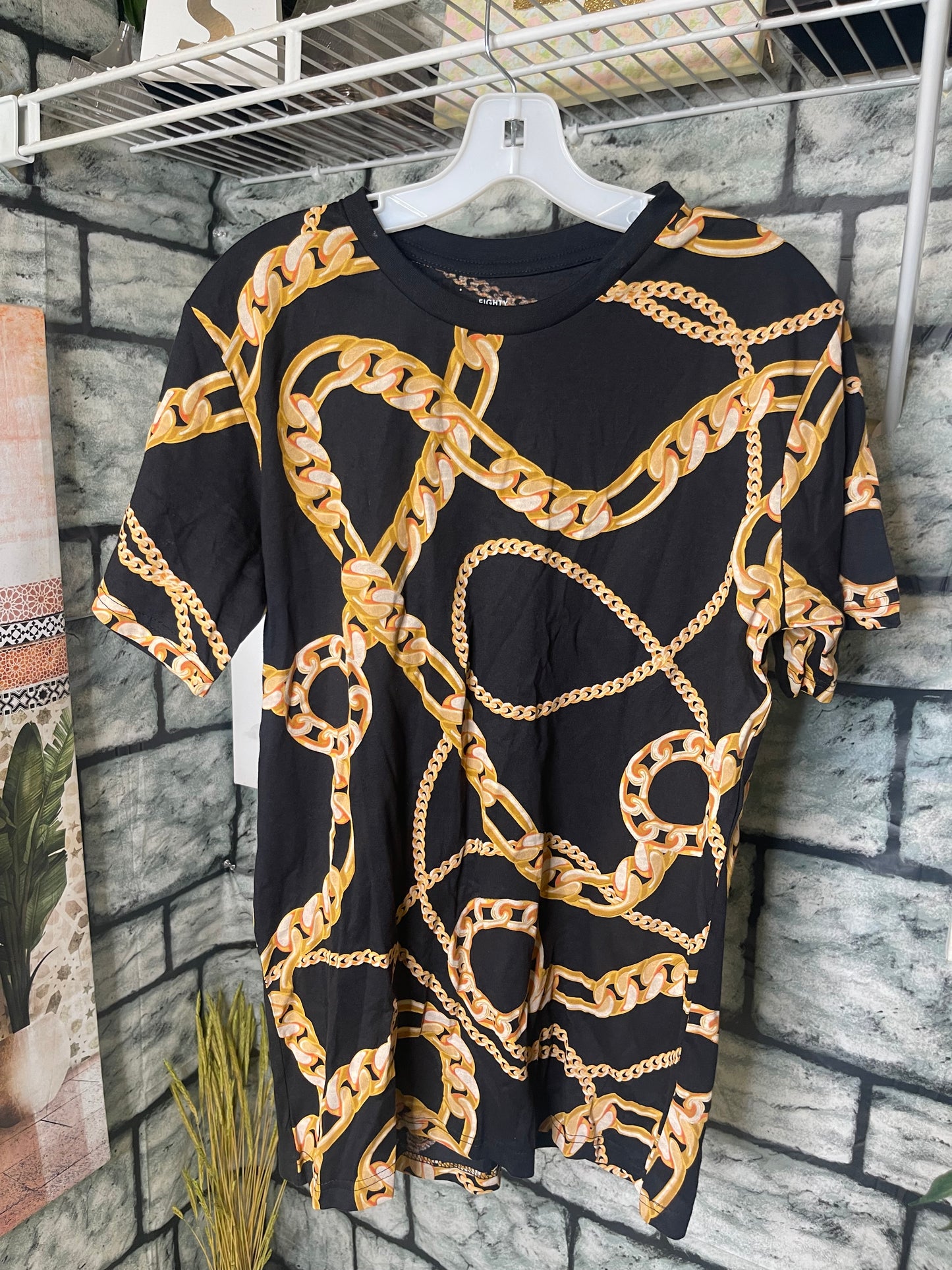 Eighty Eight Brand Black Yellow Shirt Men sz Medium