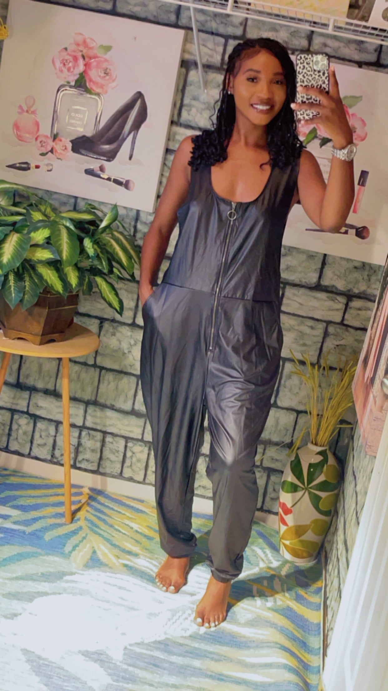 Curvy Girl Black Jumpsuit Women sz 2XL